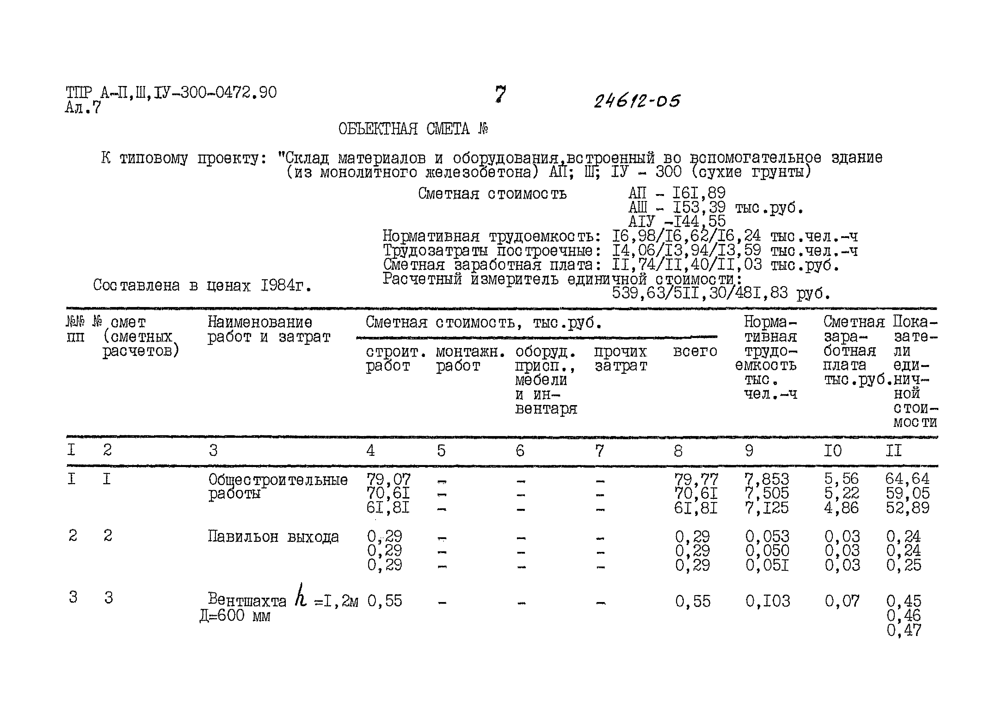 Типовые проектные решения А-II,III,IV-300-0472.90