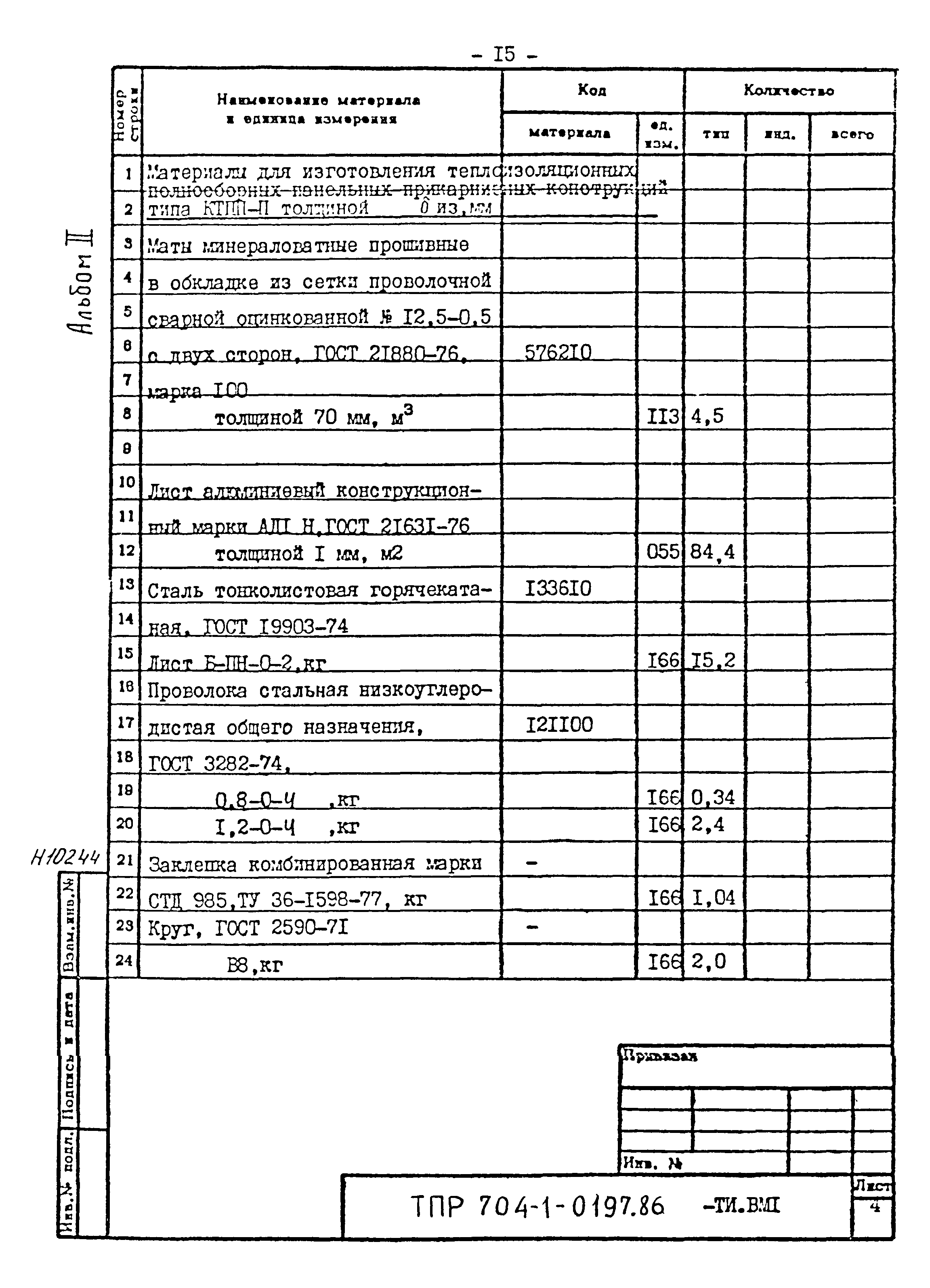 Типовые проектные решения 704-1-0197.86