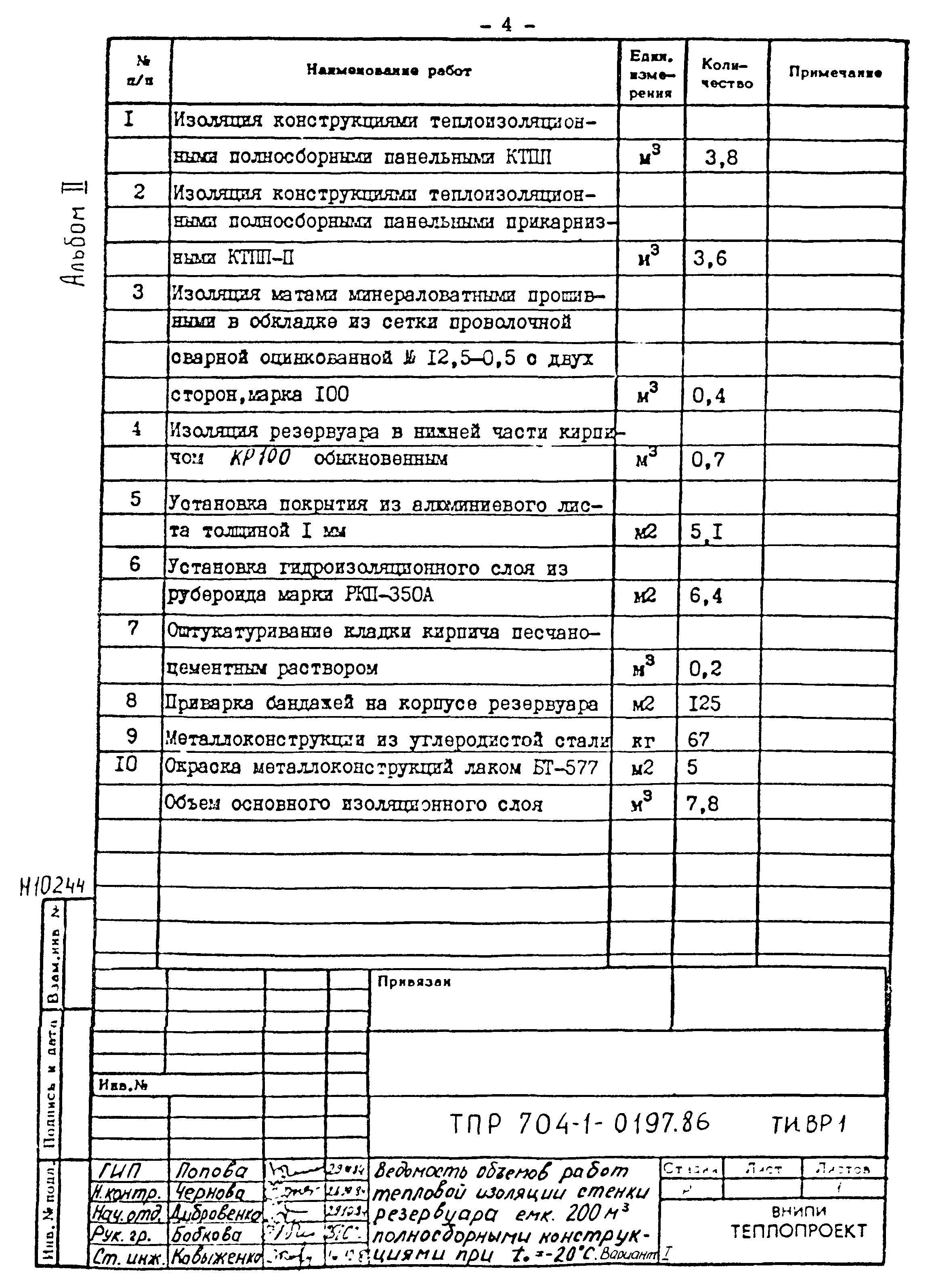 Типовые проектные решения 704-1-0197.86