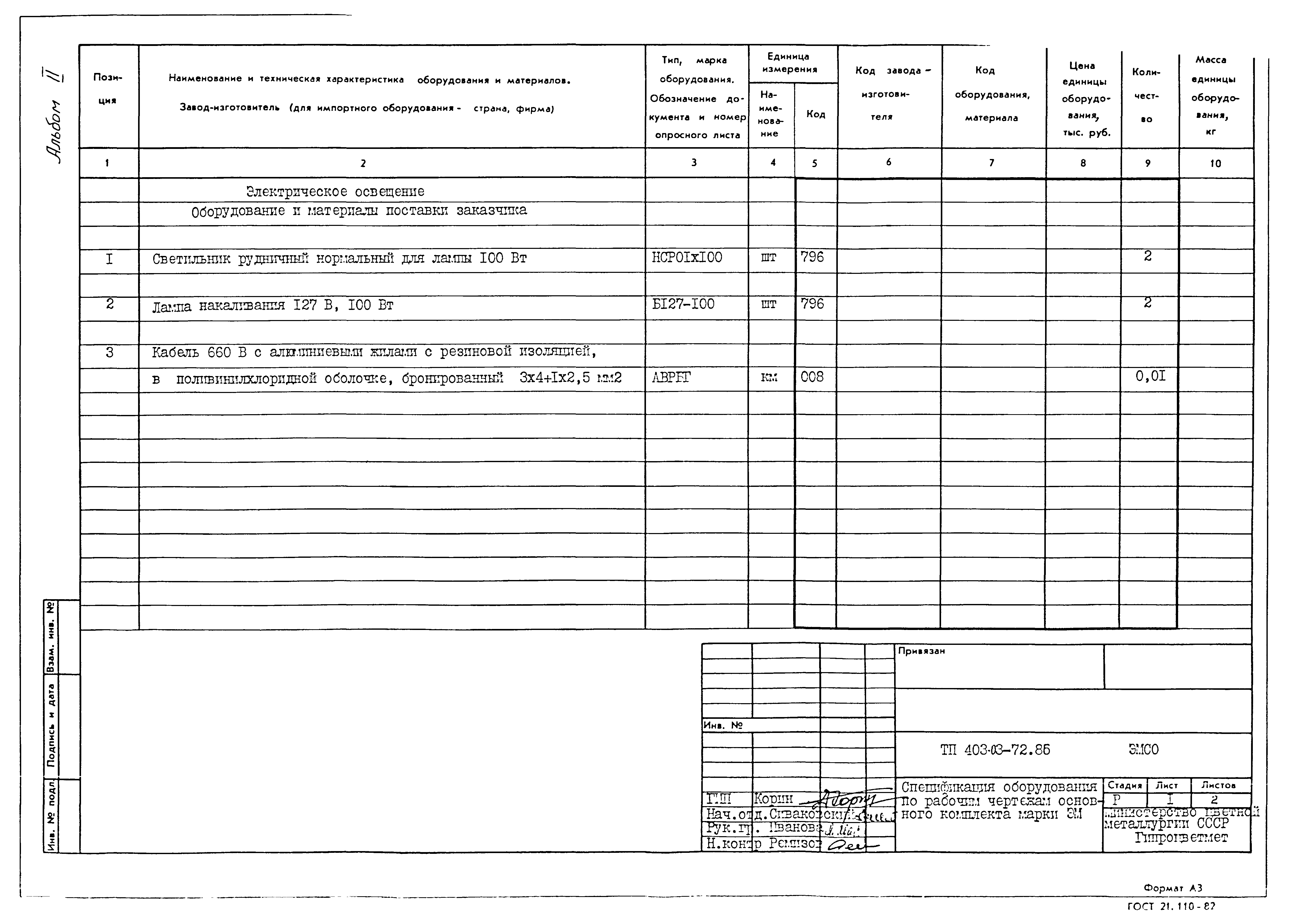 Типовые проектные решения 403-03-72.86