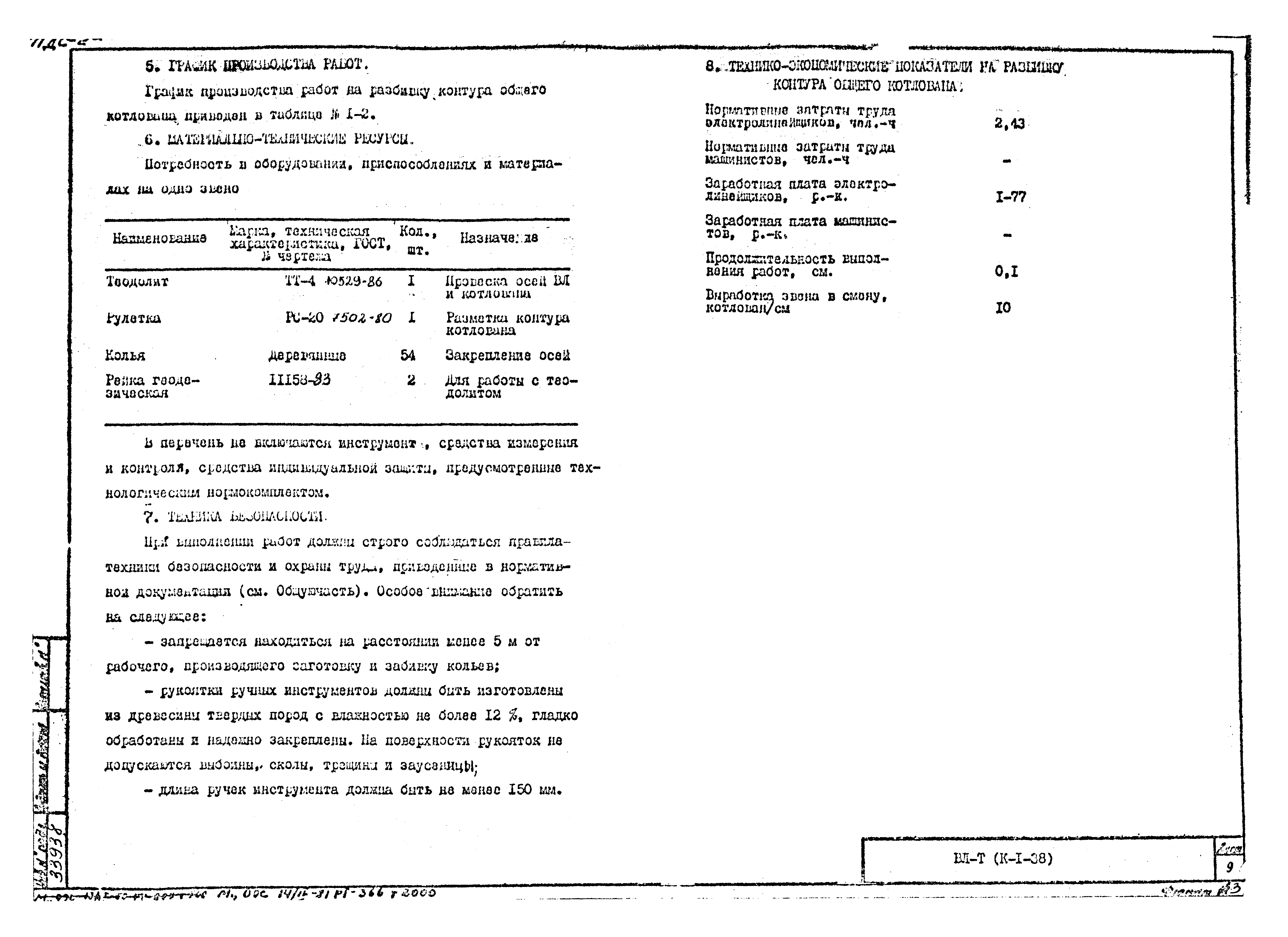 Технологическая карта К-1-38-1