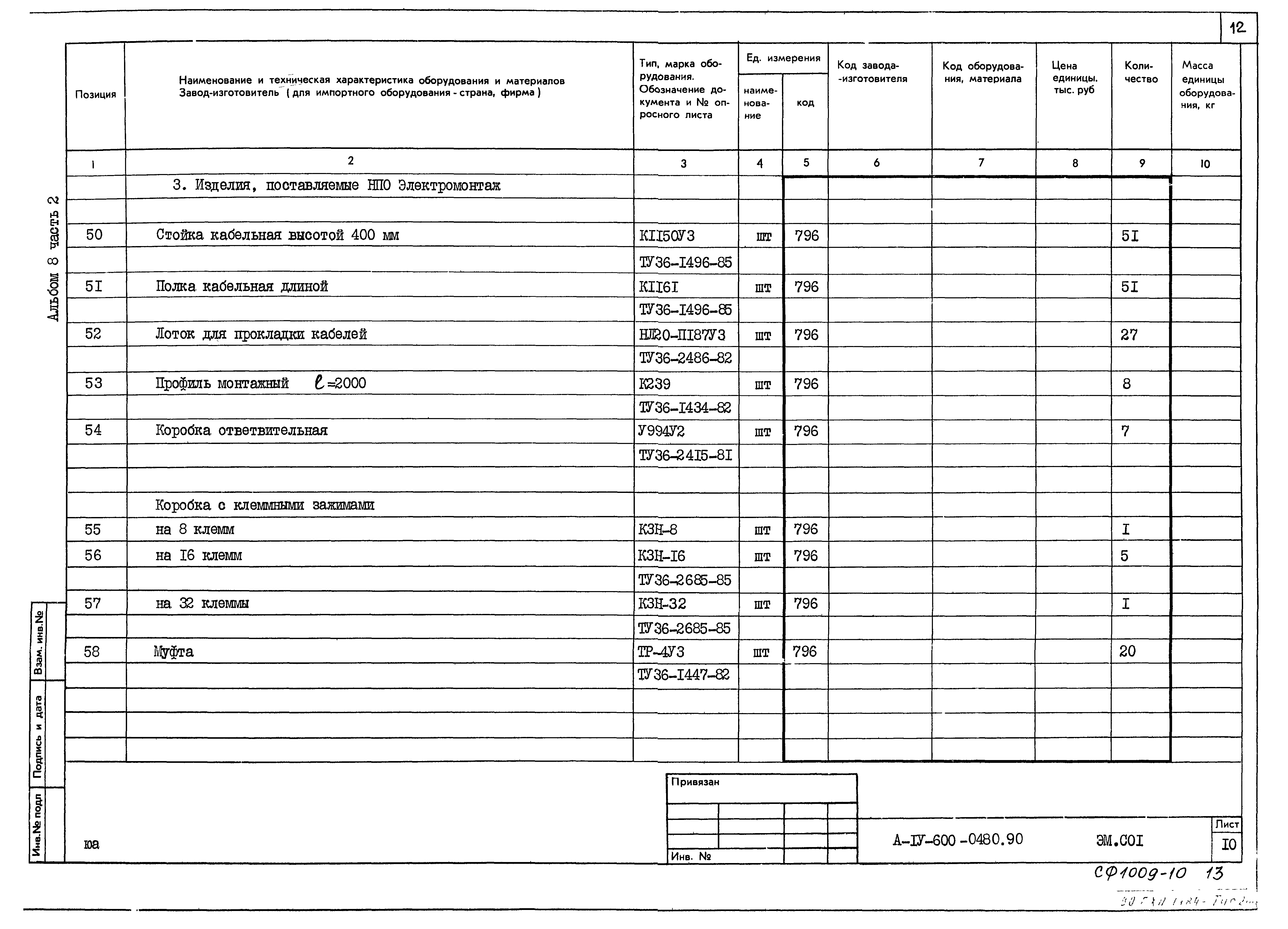 Типовые проектные решения А-IV-600-0480.90