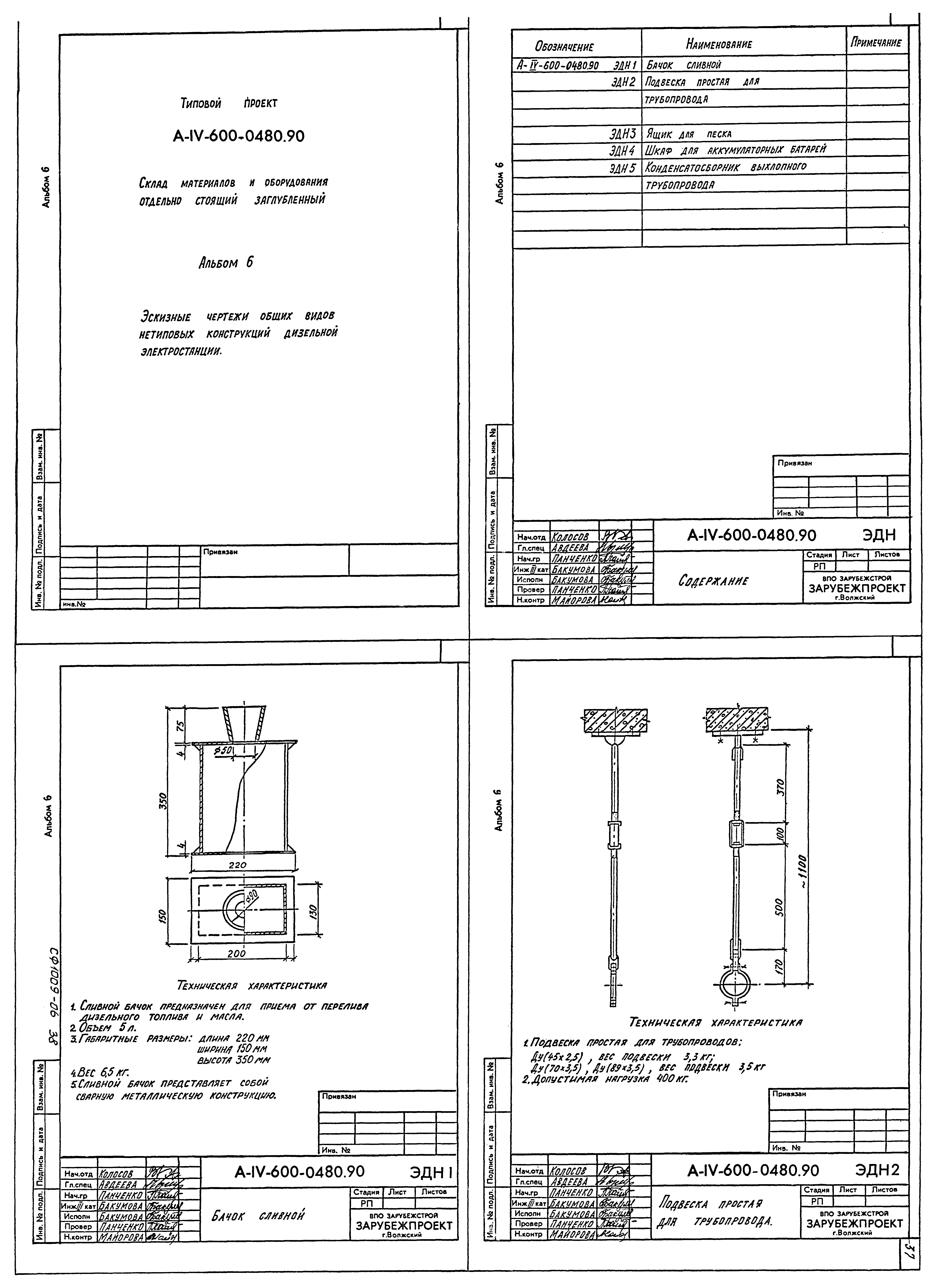 Типовые проектные решения А-IV-600-0480.90