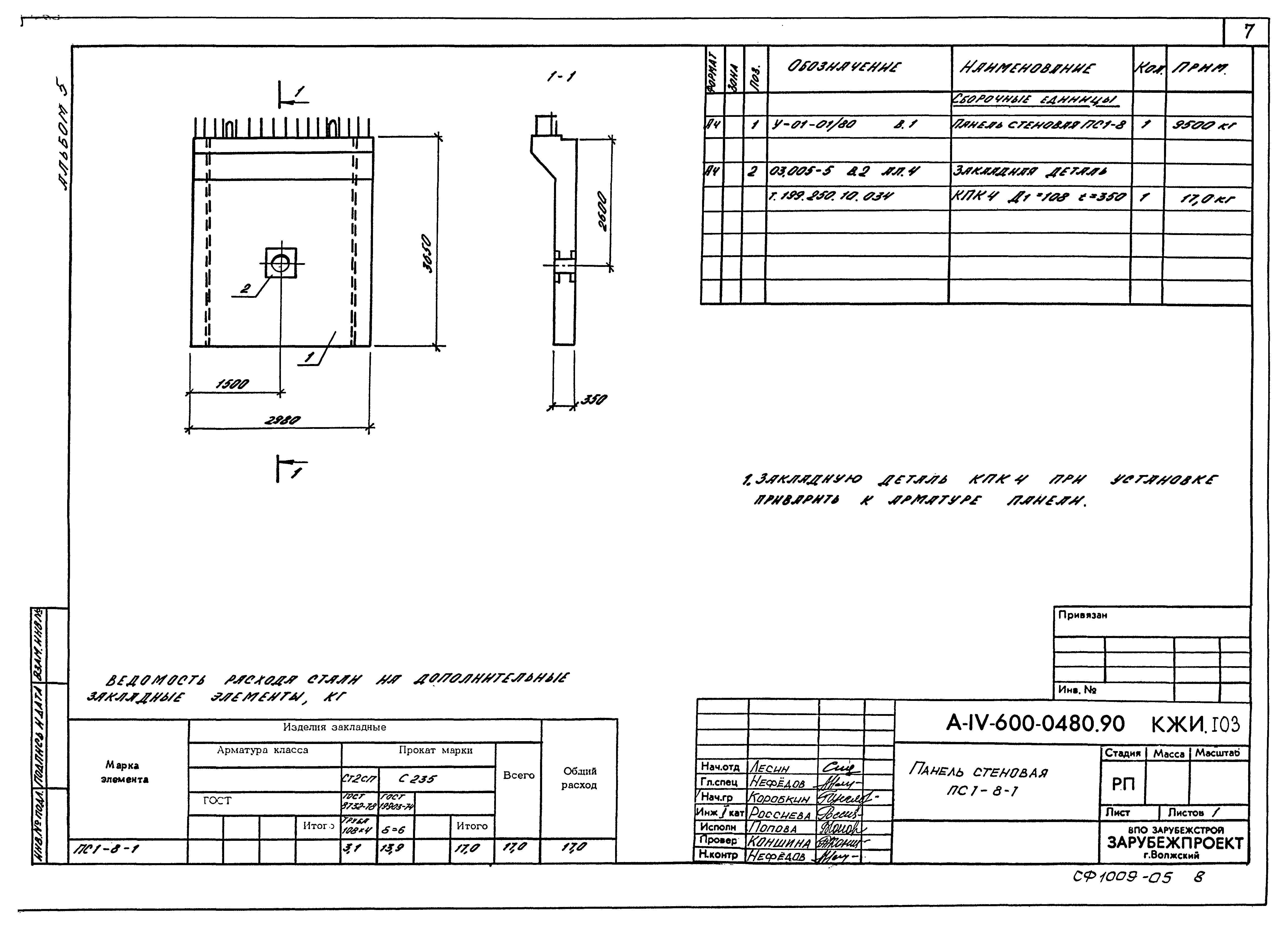 Типовые проектные решения А-IV-600-0480.90