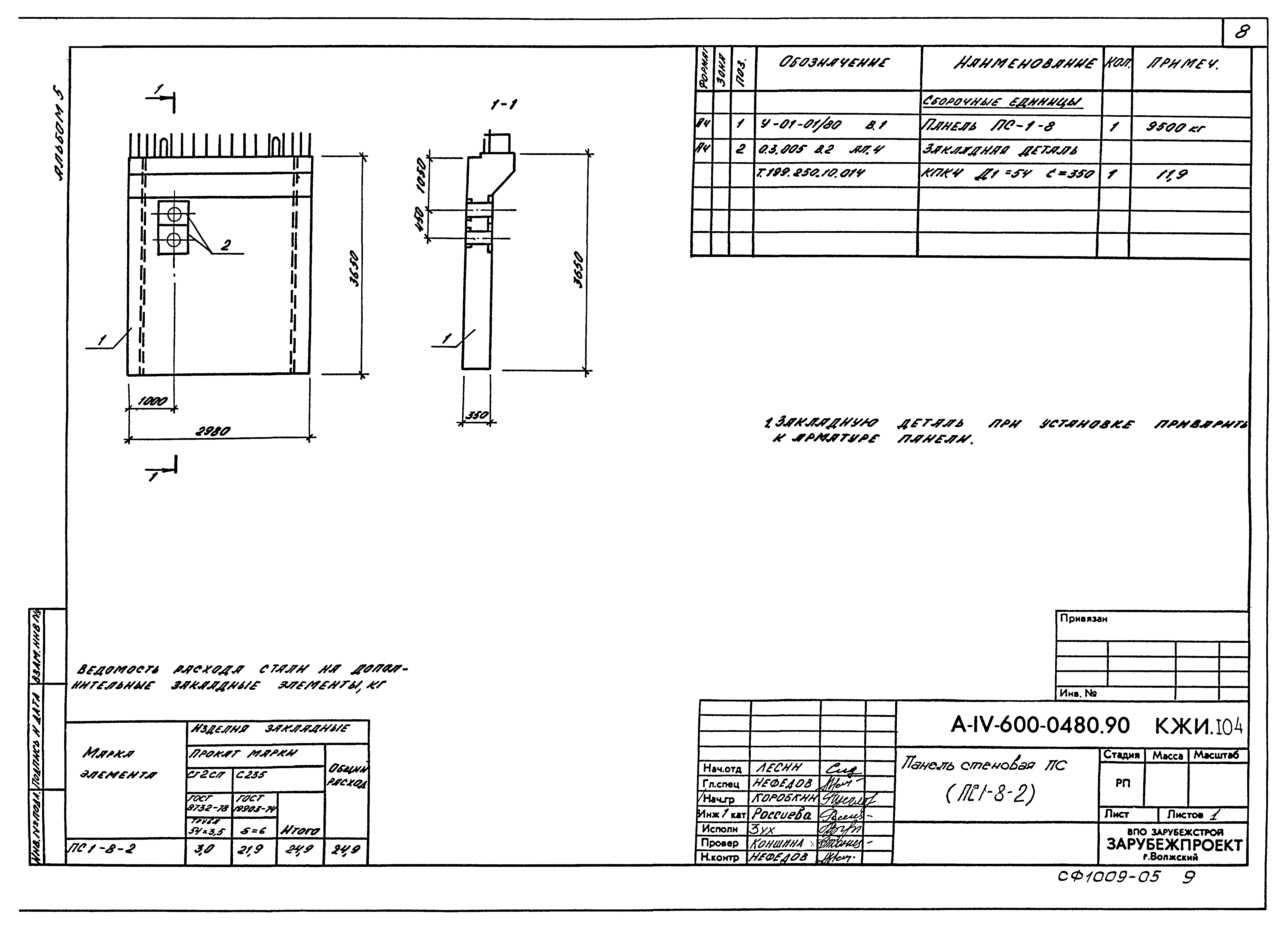 Типовые проектные решения А-IV-600-0480.90