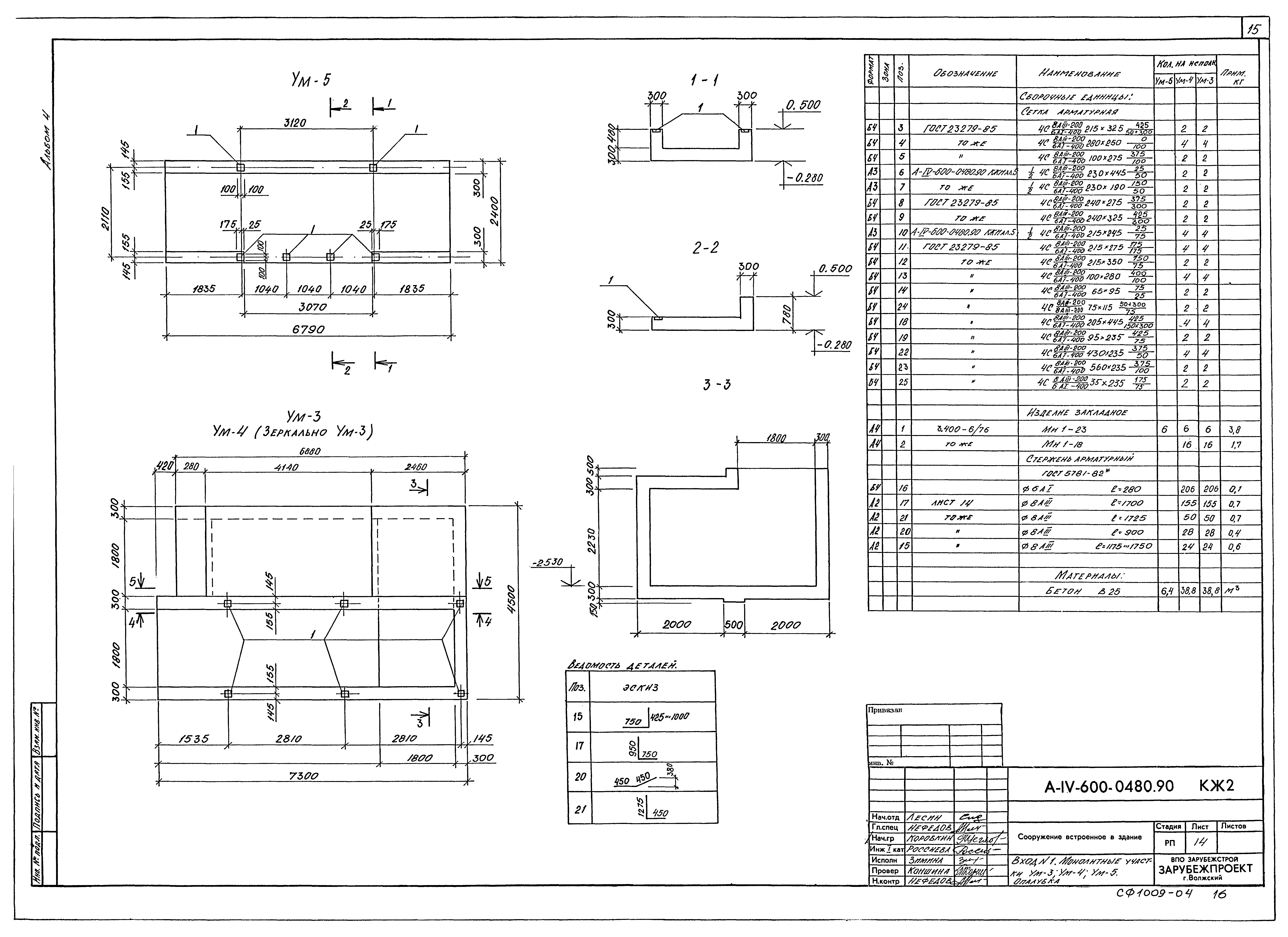 Типовые проектные решения А-IV-600-0480.90