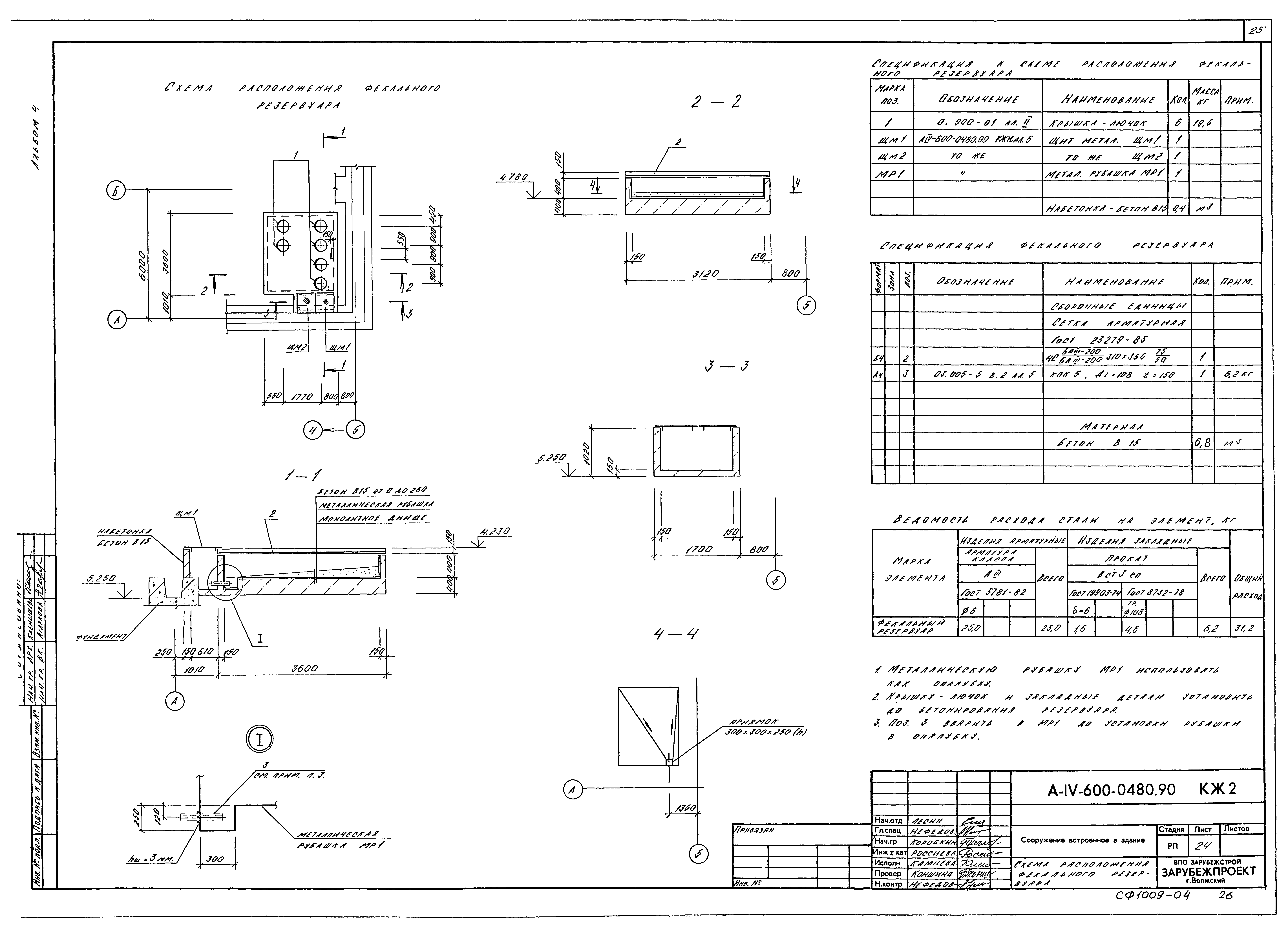 Типовые проектные решения А-IV-600-0480.90