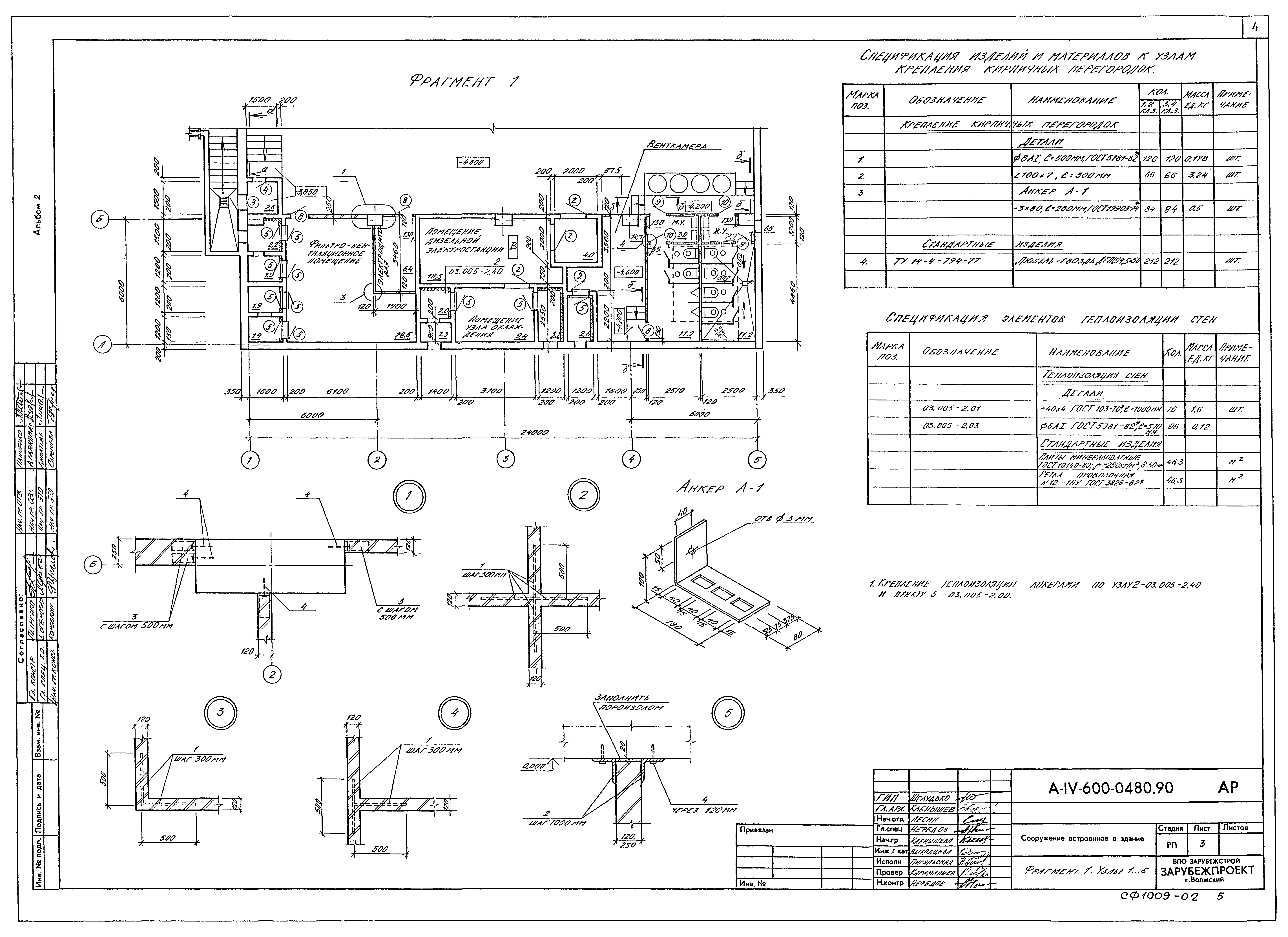 Типовые проектные решения А-IV-600-0480.90