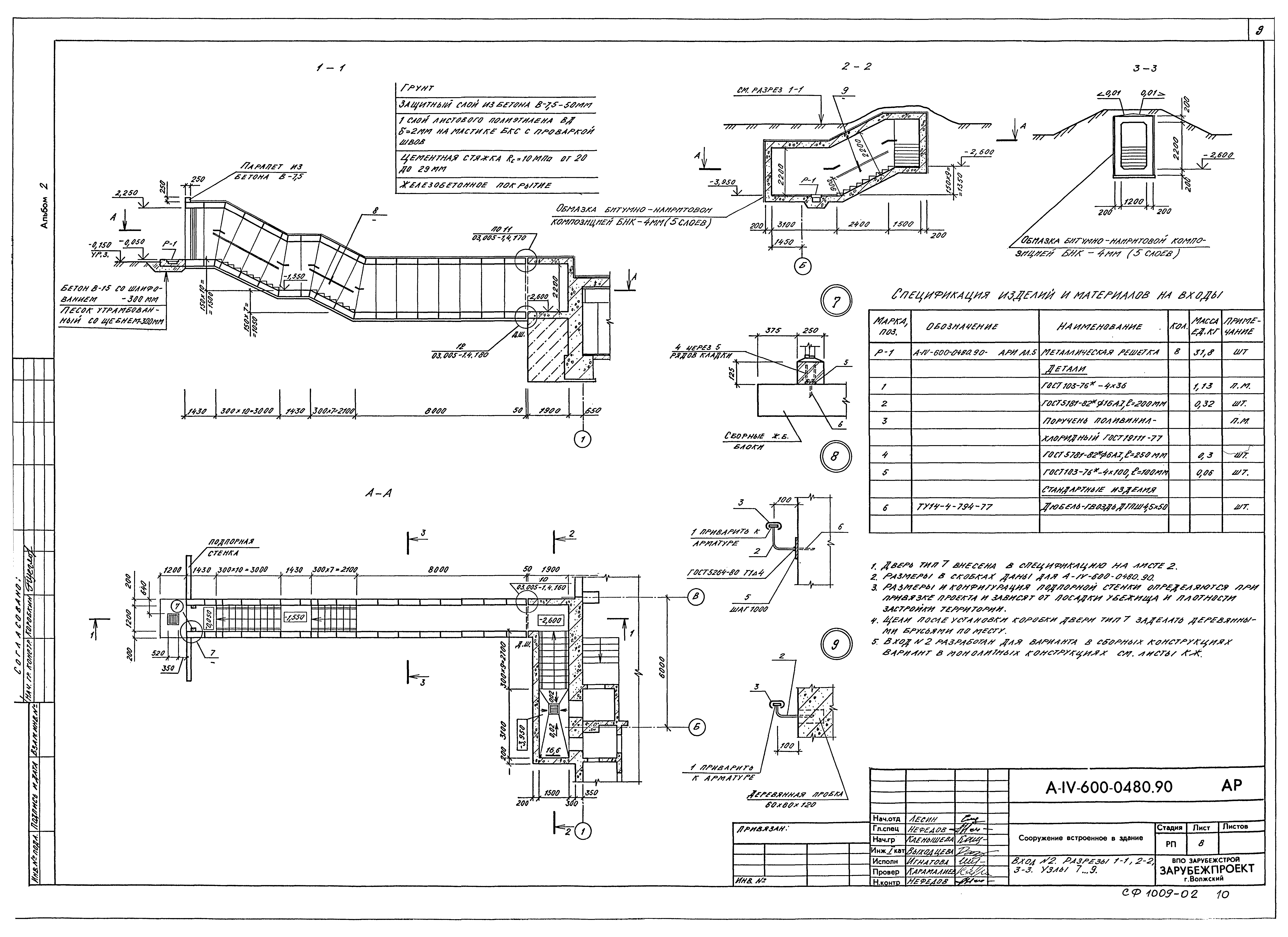 Типовые проектные решения А-IV-600-0480.90