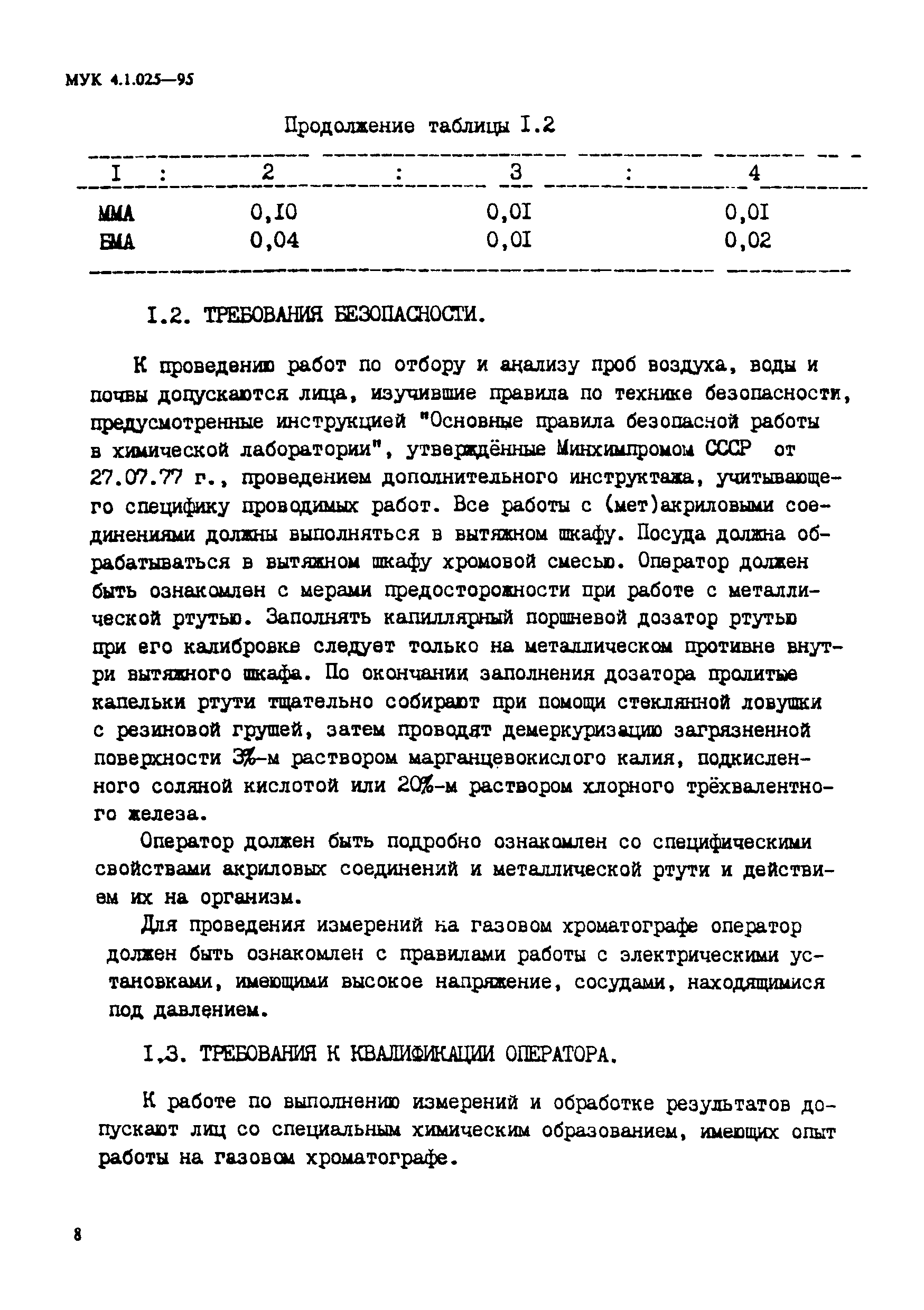 МУК 4.1.025-95