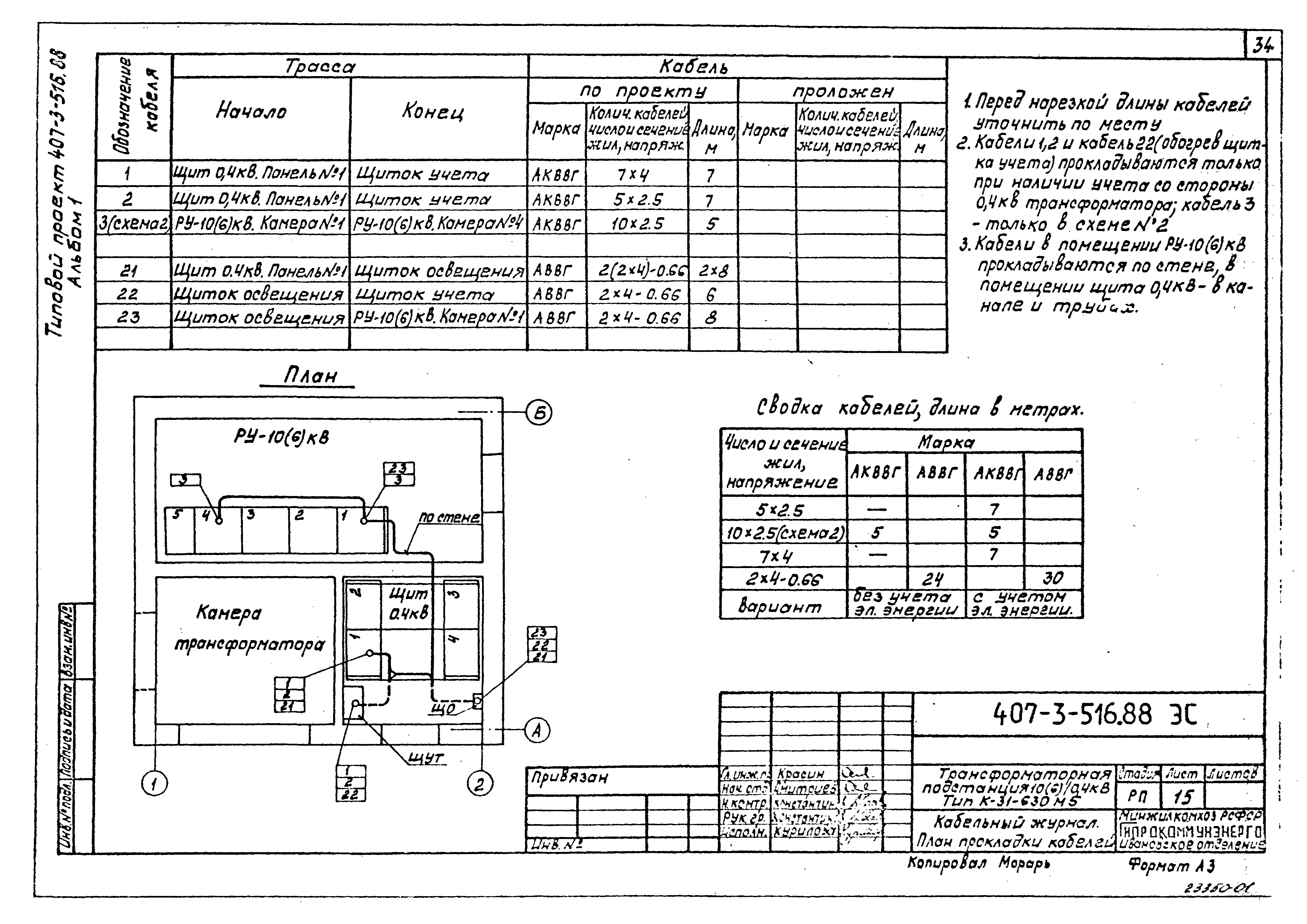 Типовой проект 407-3-516.88