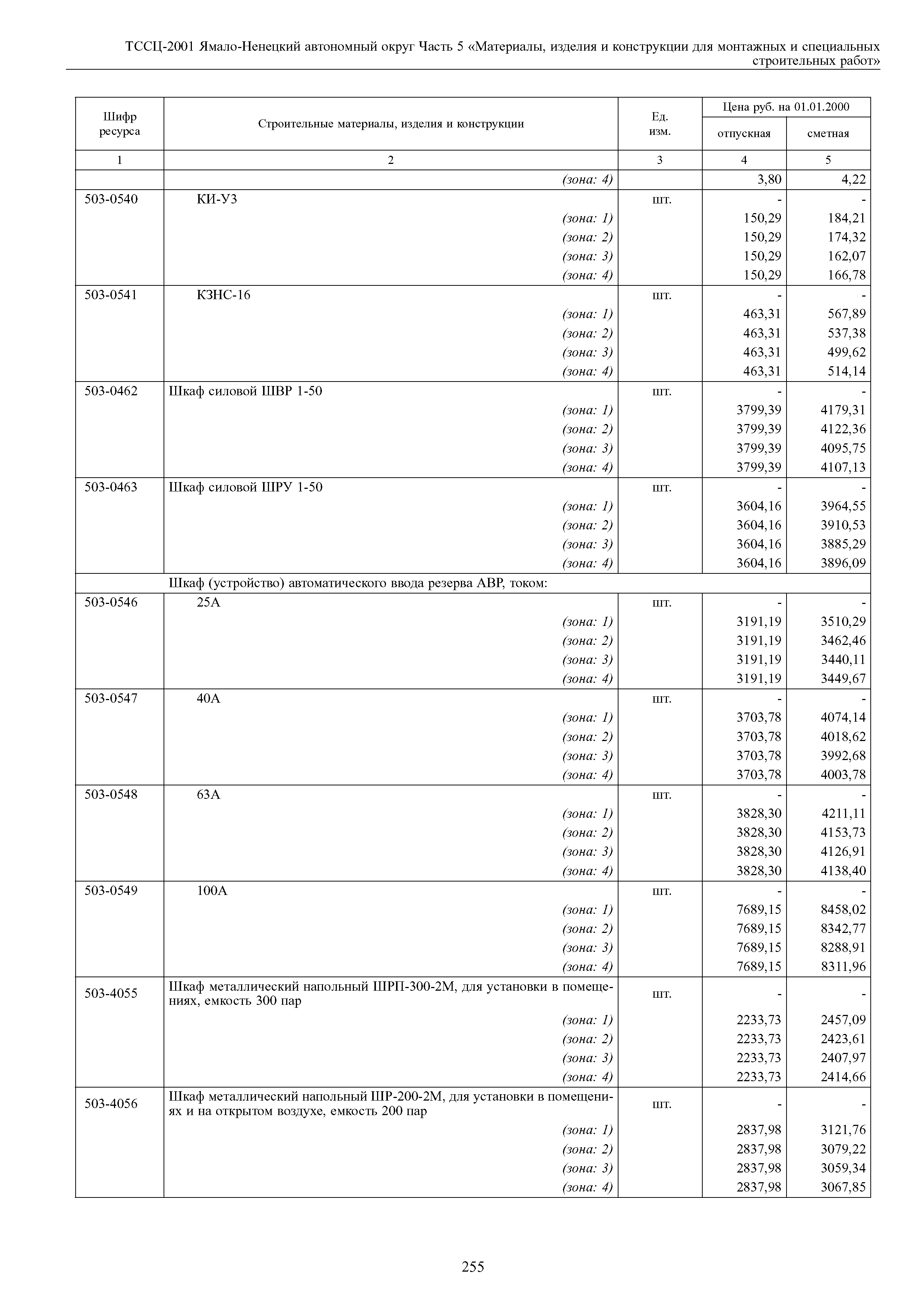 ТССЦ Ямало-Ненецкий автономный округ 05-2001