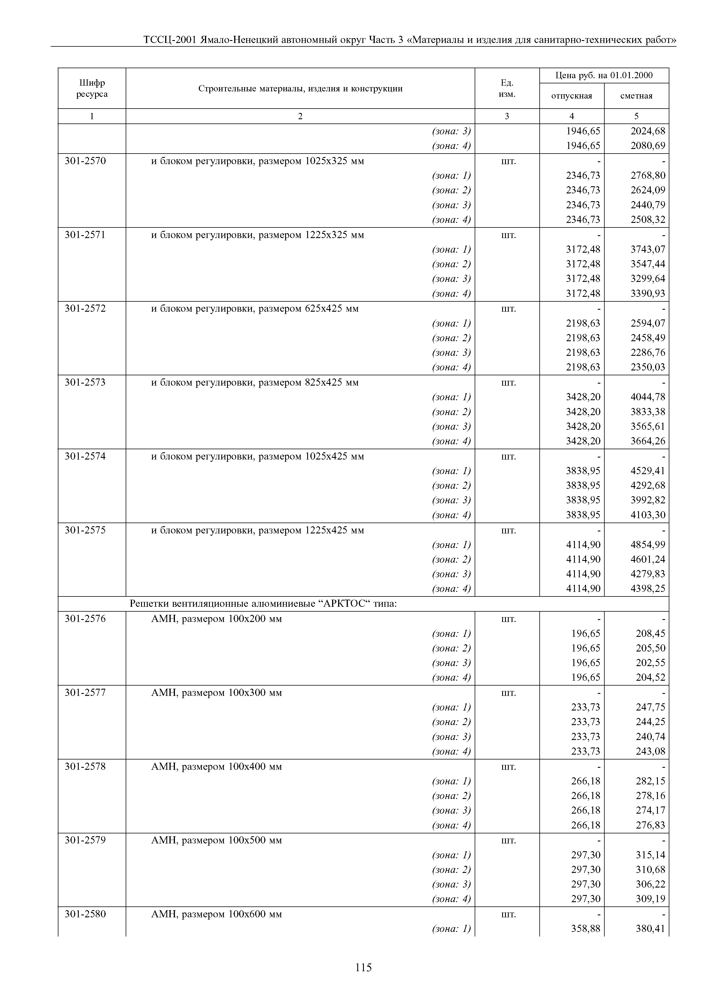 ТССЦ Ямало-Ненецкий автономный округ 03-2001