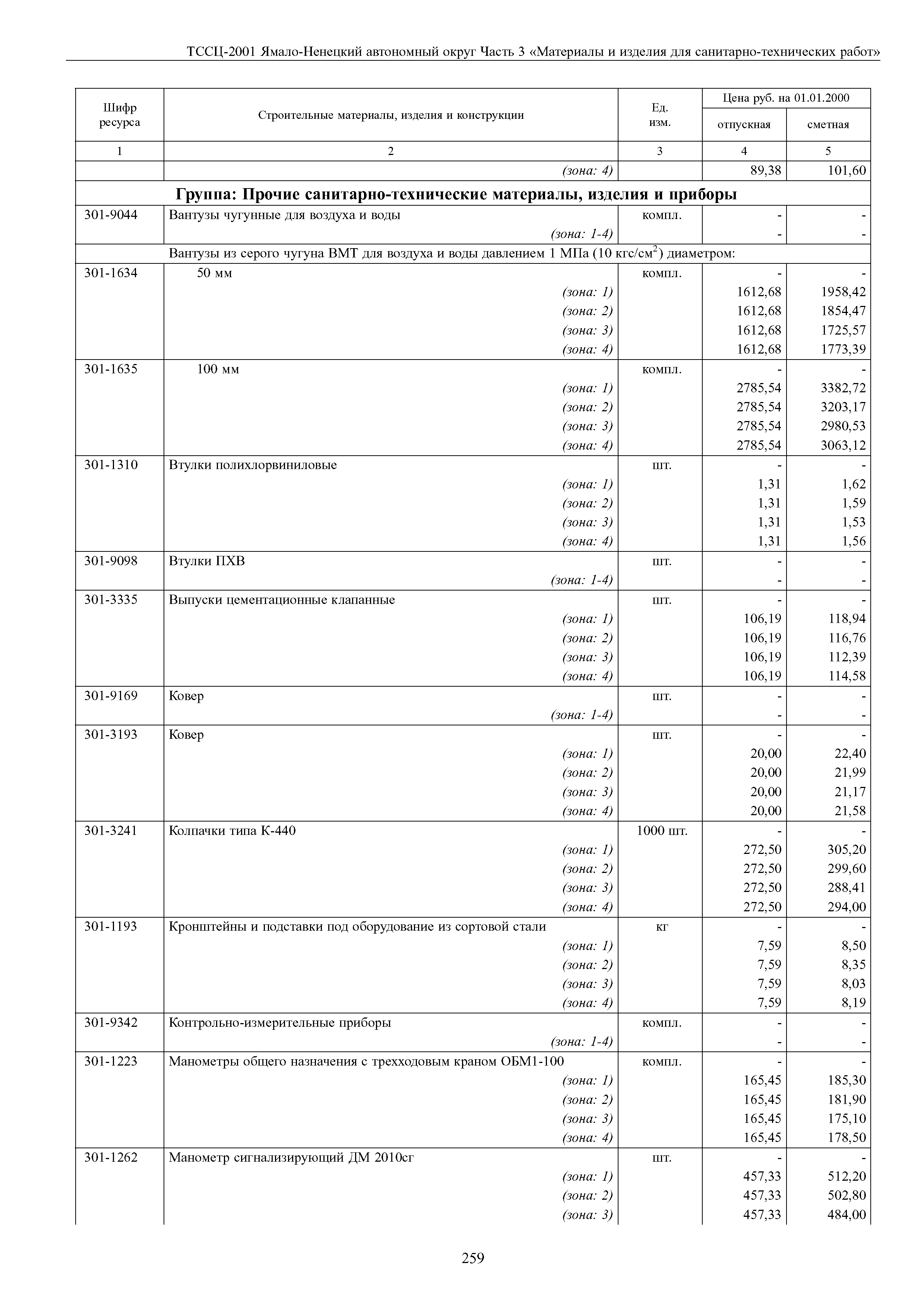 ТССЦ Ямало-Ненецкий автономный округ 03-2001