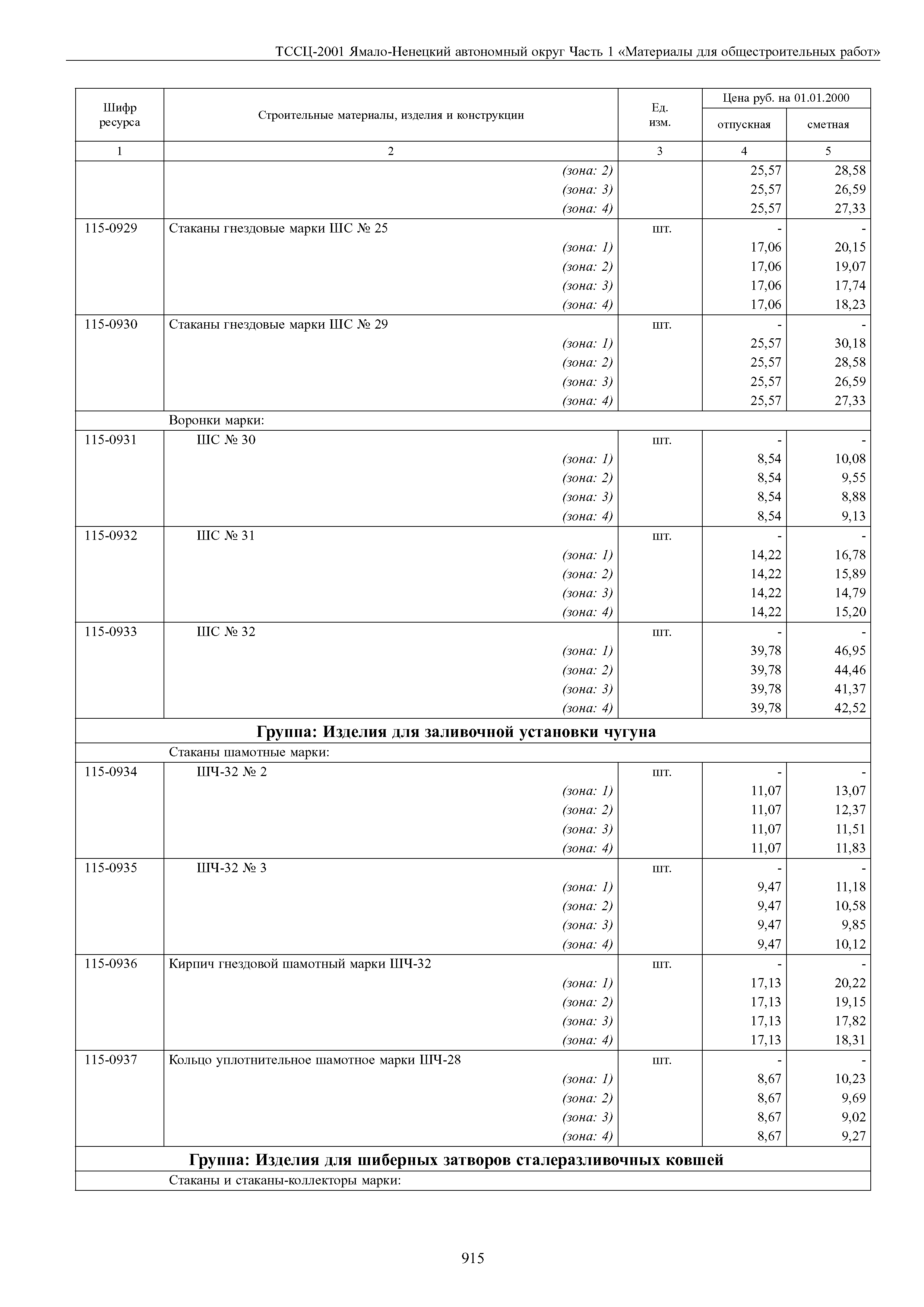 ТССЦ Ямало-Ненецкий автономный округ 01-2001