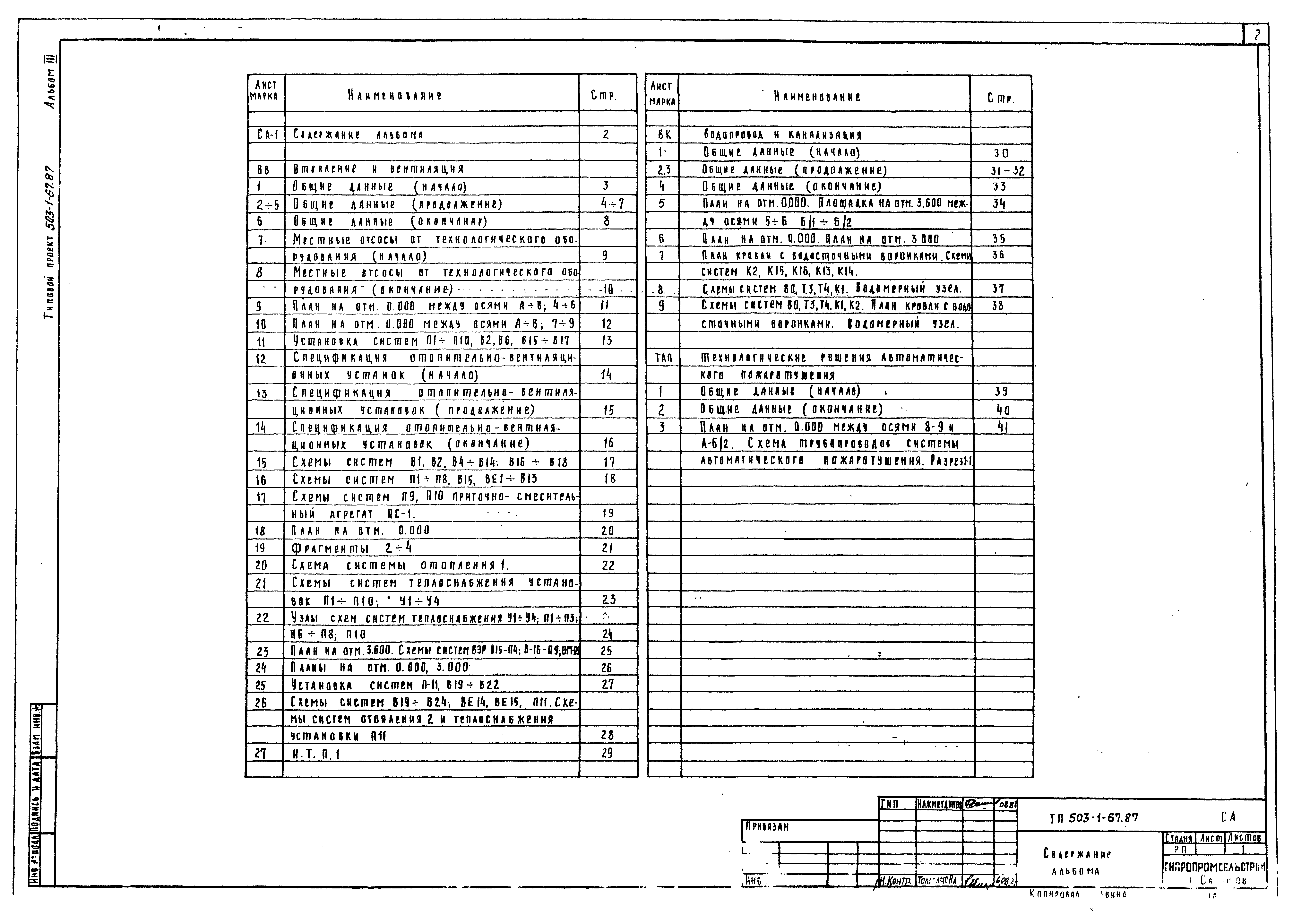 Типовой проект 503-1-67.87