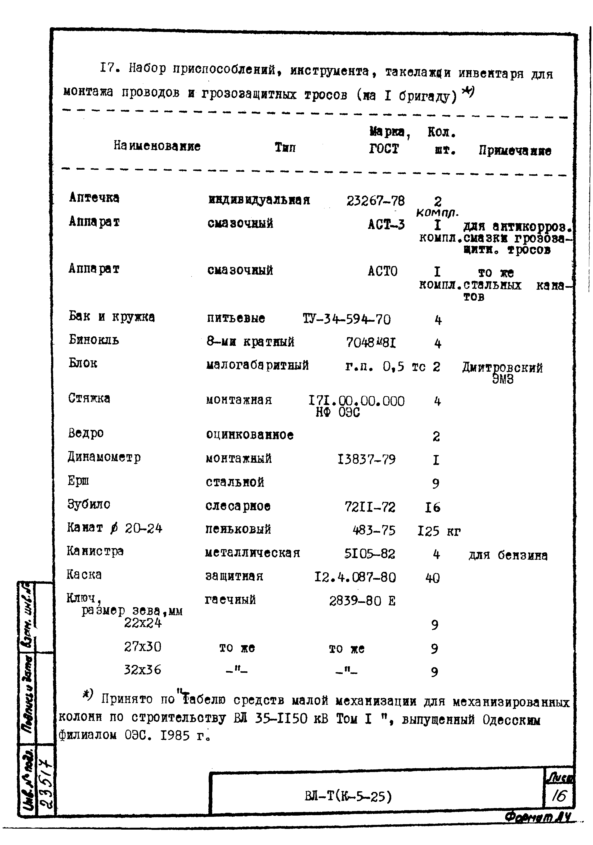 Технологическая карта К-5-25-37