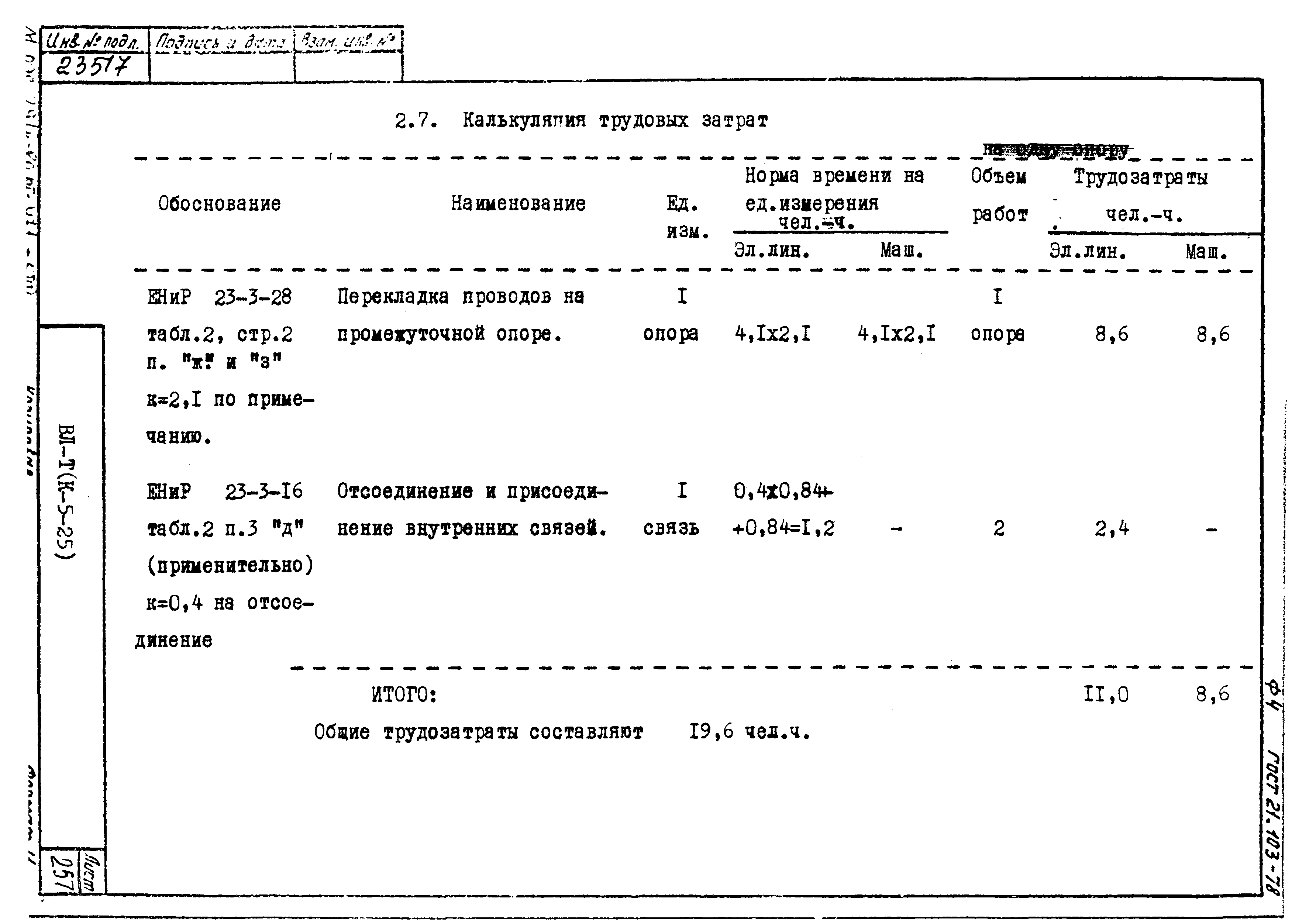 Технологическая карта К-5-25-24