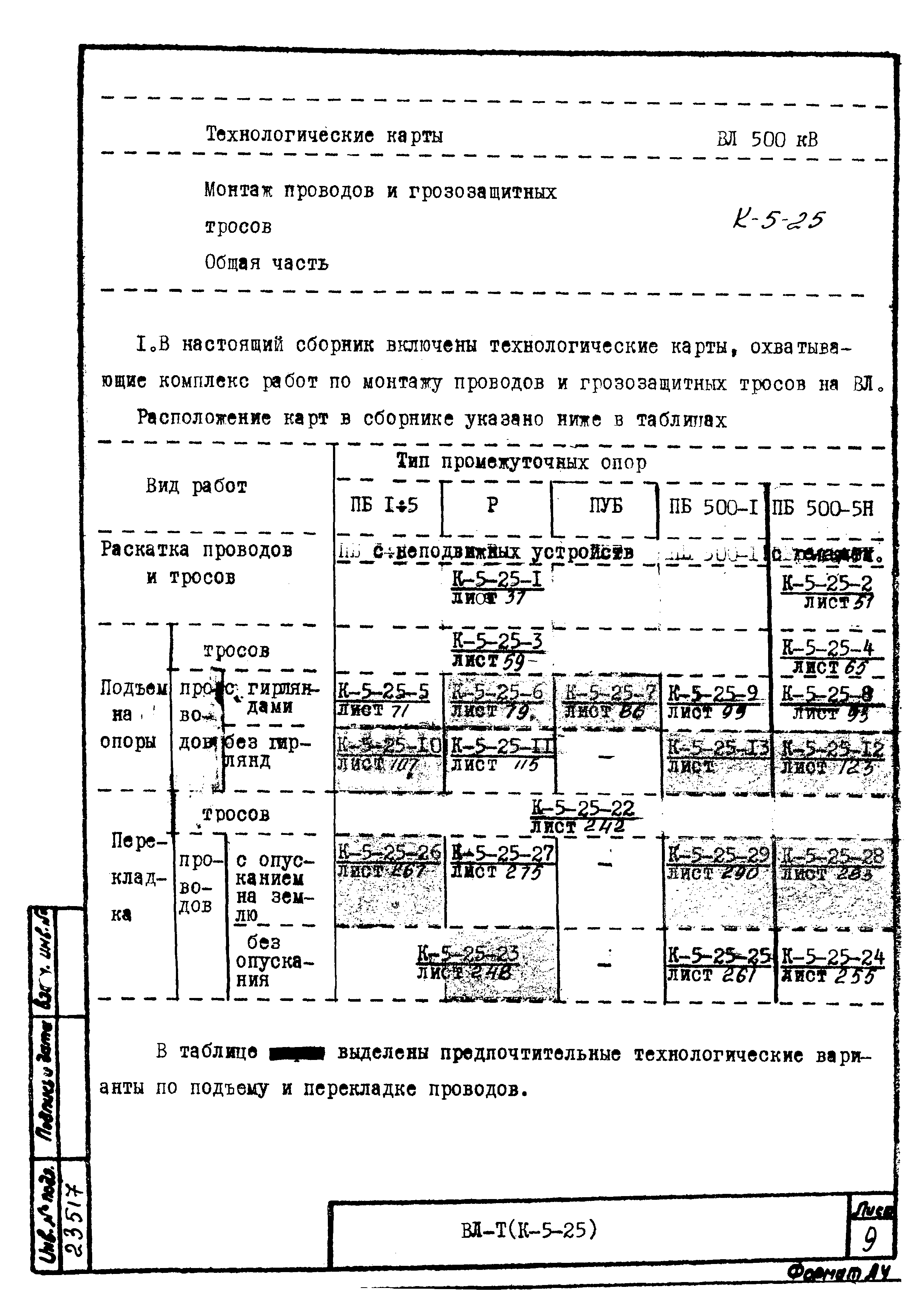 Технологическая карта К-5-25-13