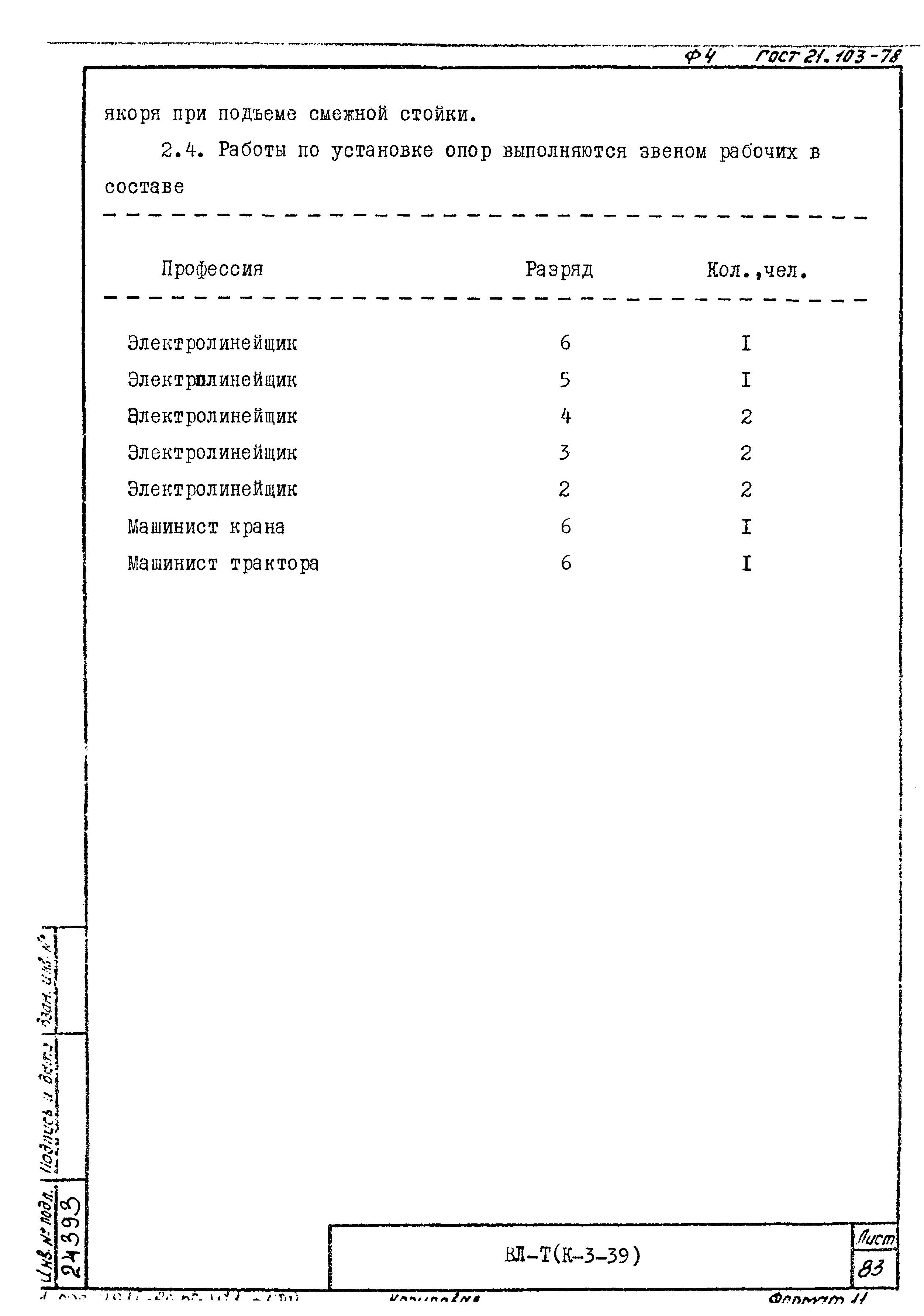 Технологические карты К-3-39-6