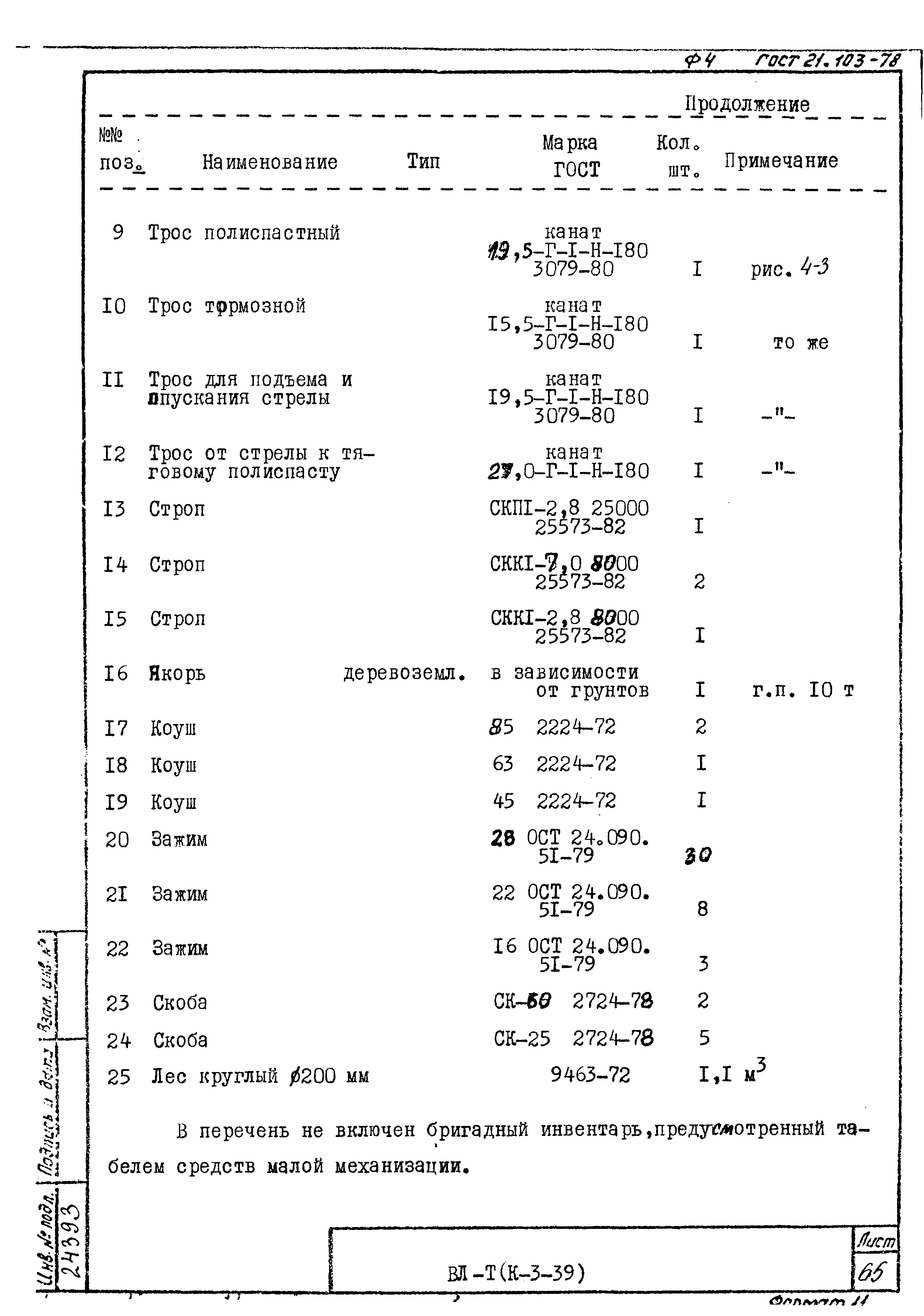 Технологические карты К-3-39-4