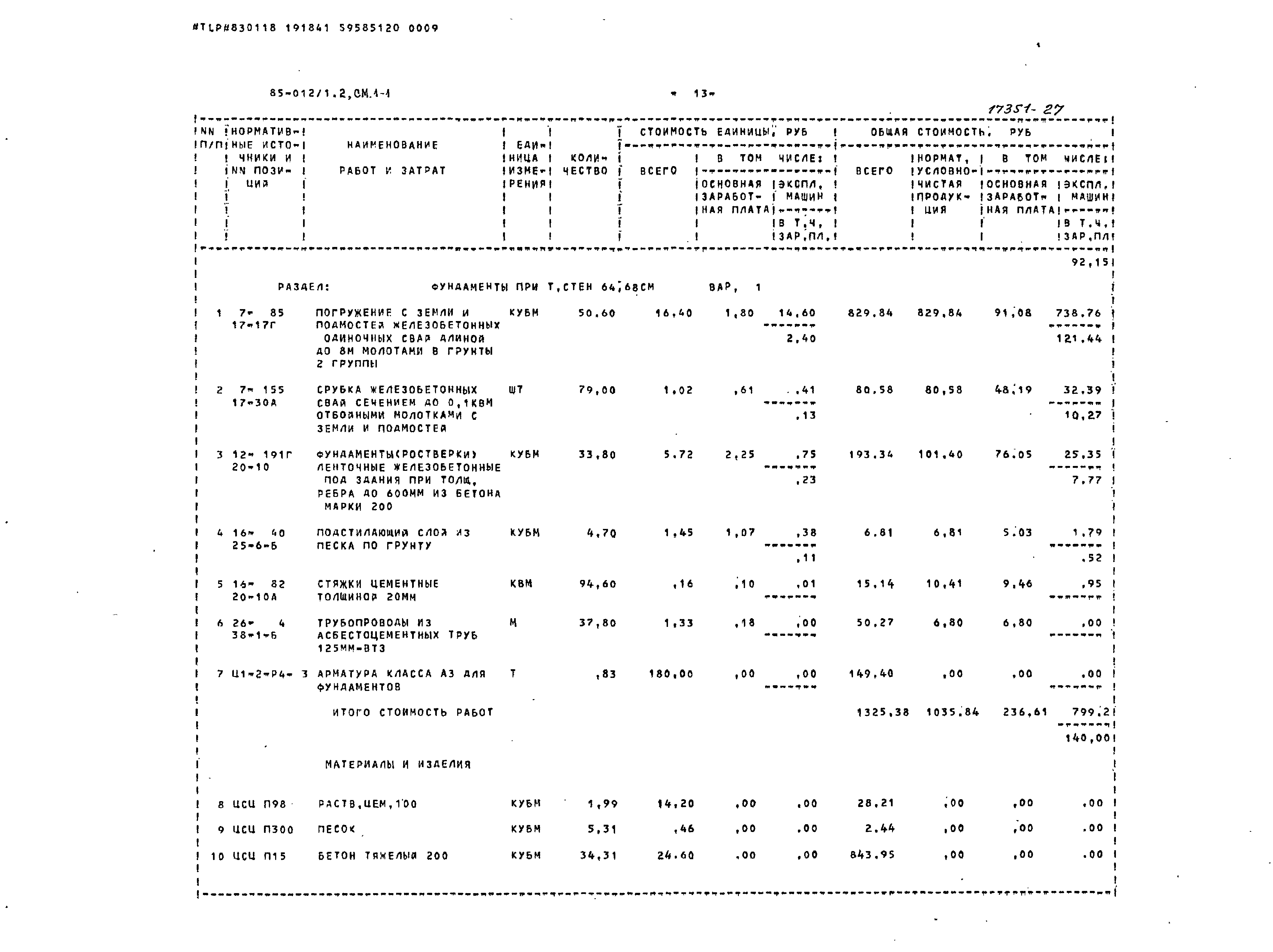 Типовой проект 85-012/1.2