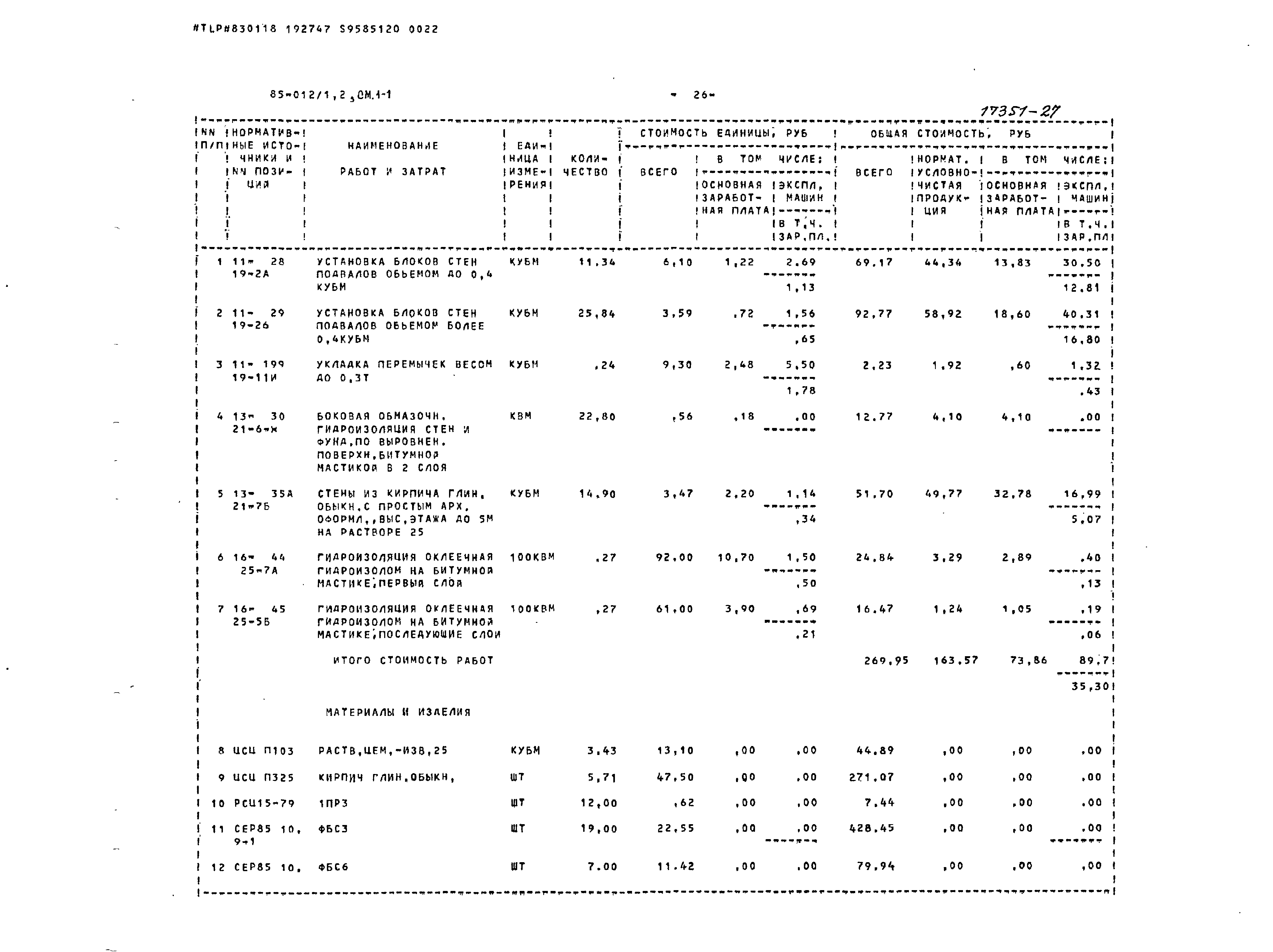 Типовой проект 85-012/1.2