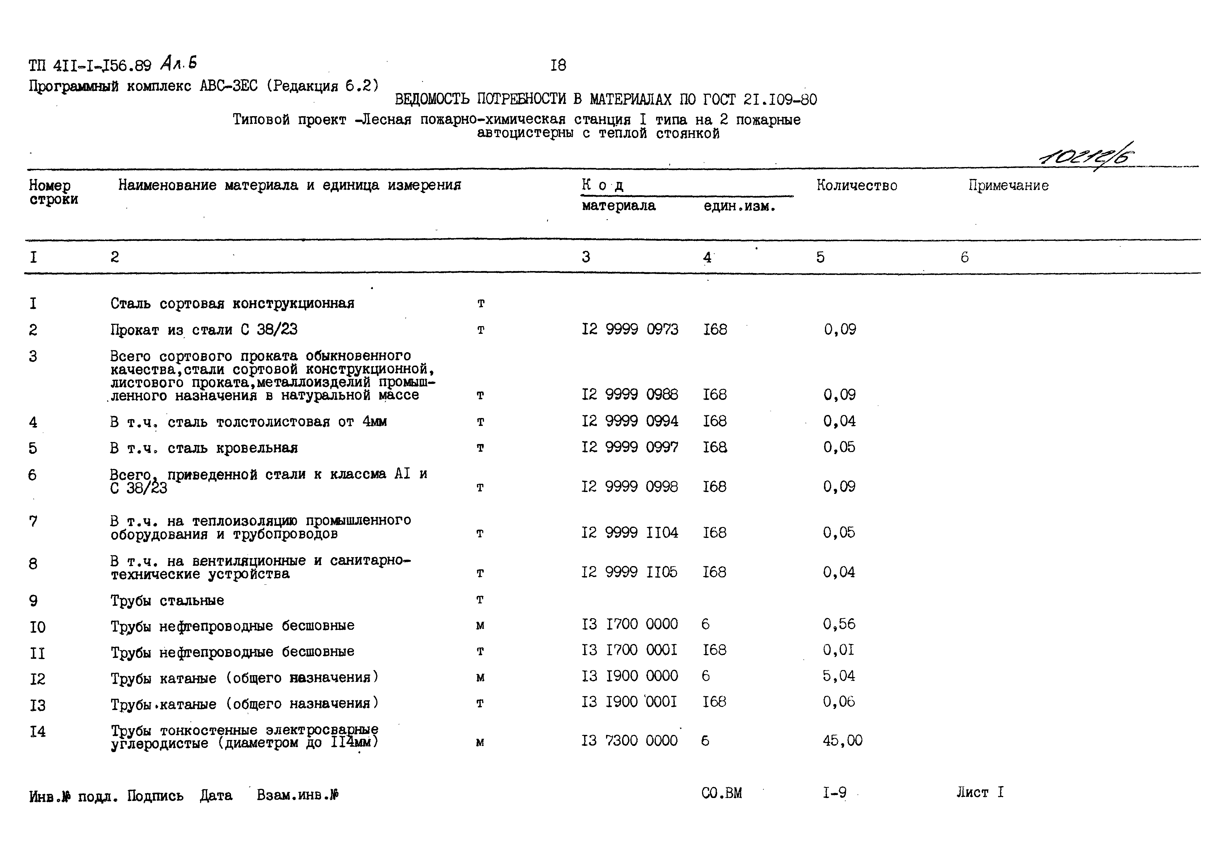 Типовой проект 411-1-156.89