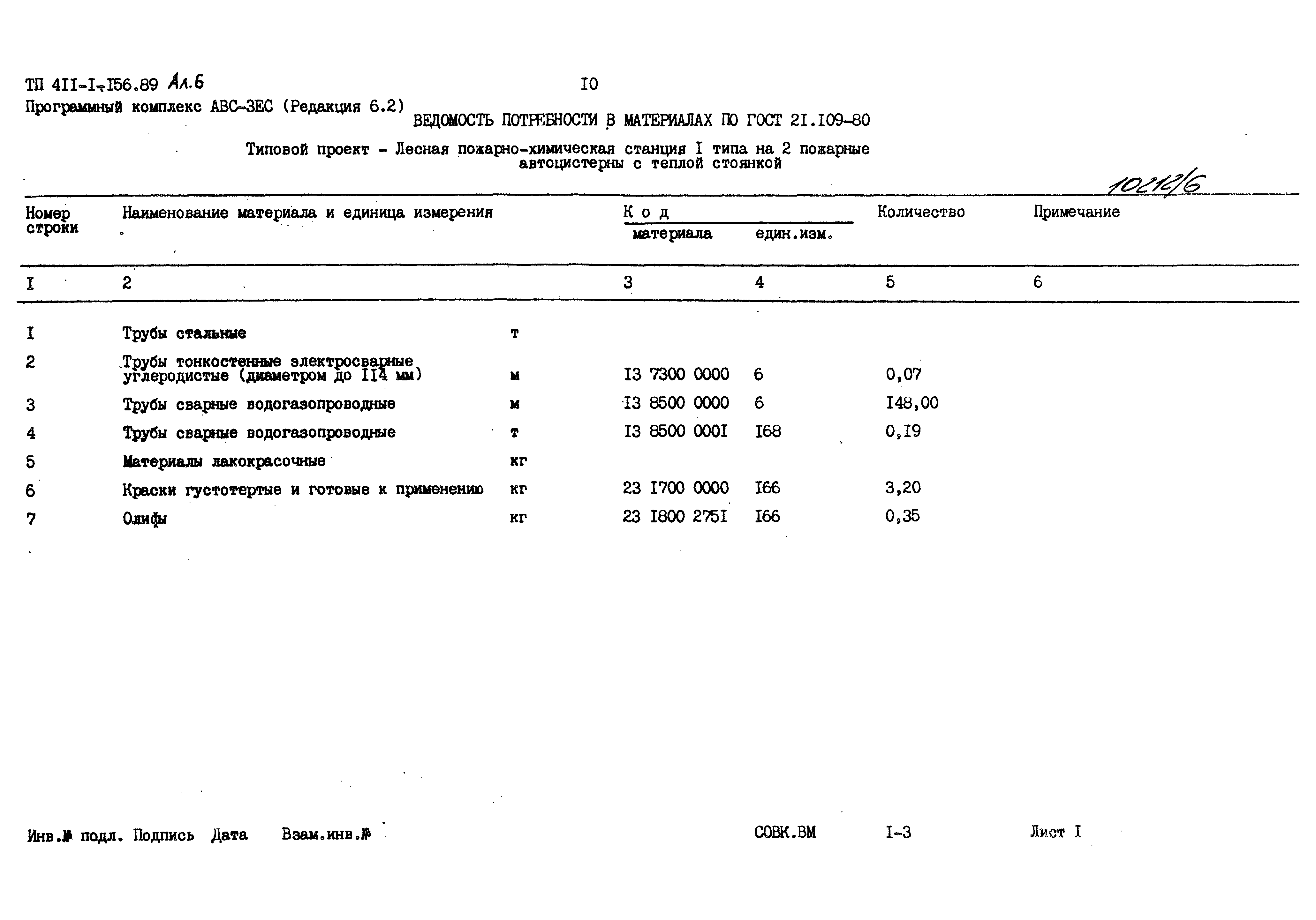 Типовой проект 411-1-156.89