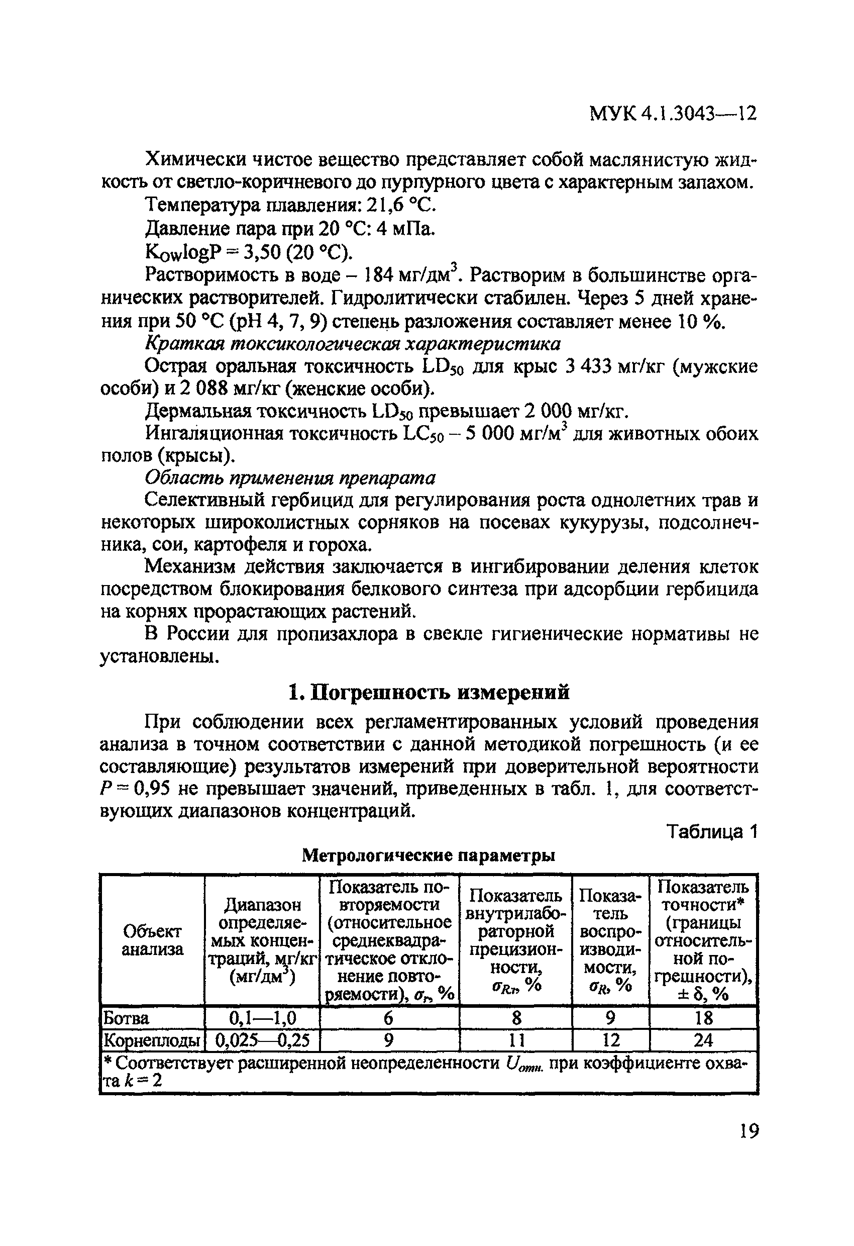 МУК 4.1.3043-12