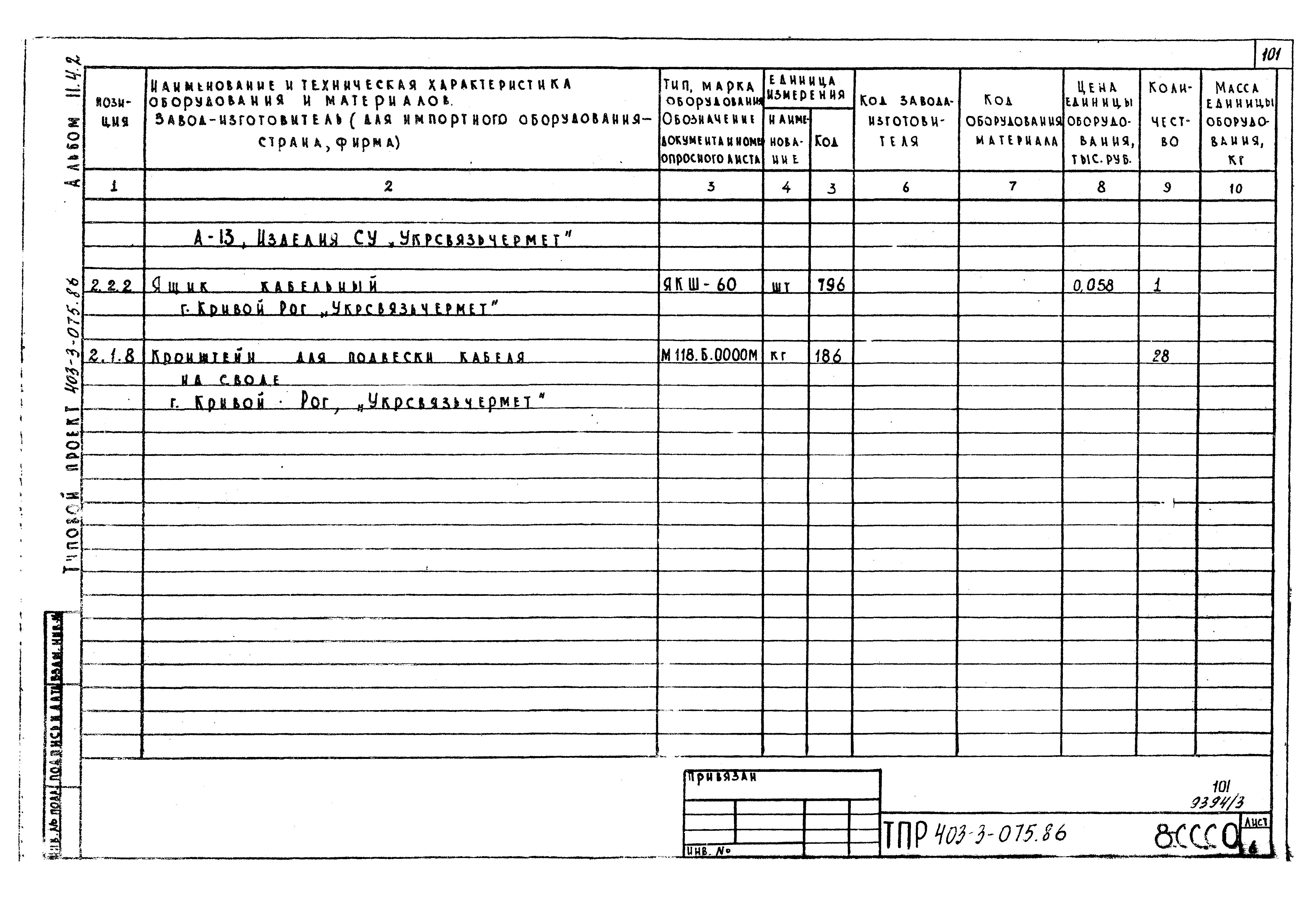 Типовые проектные решения 403-3-075.86