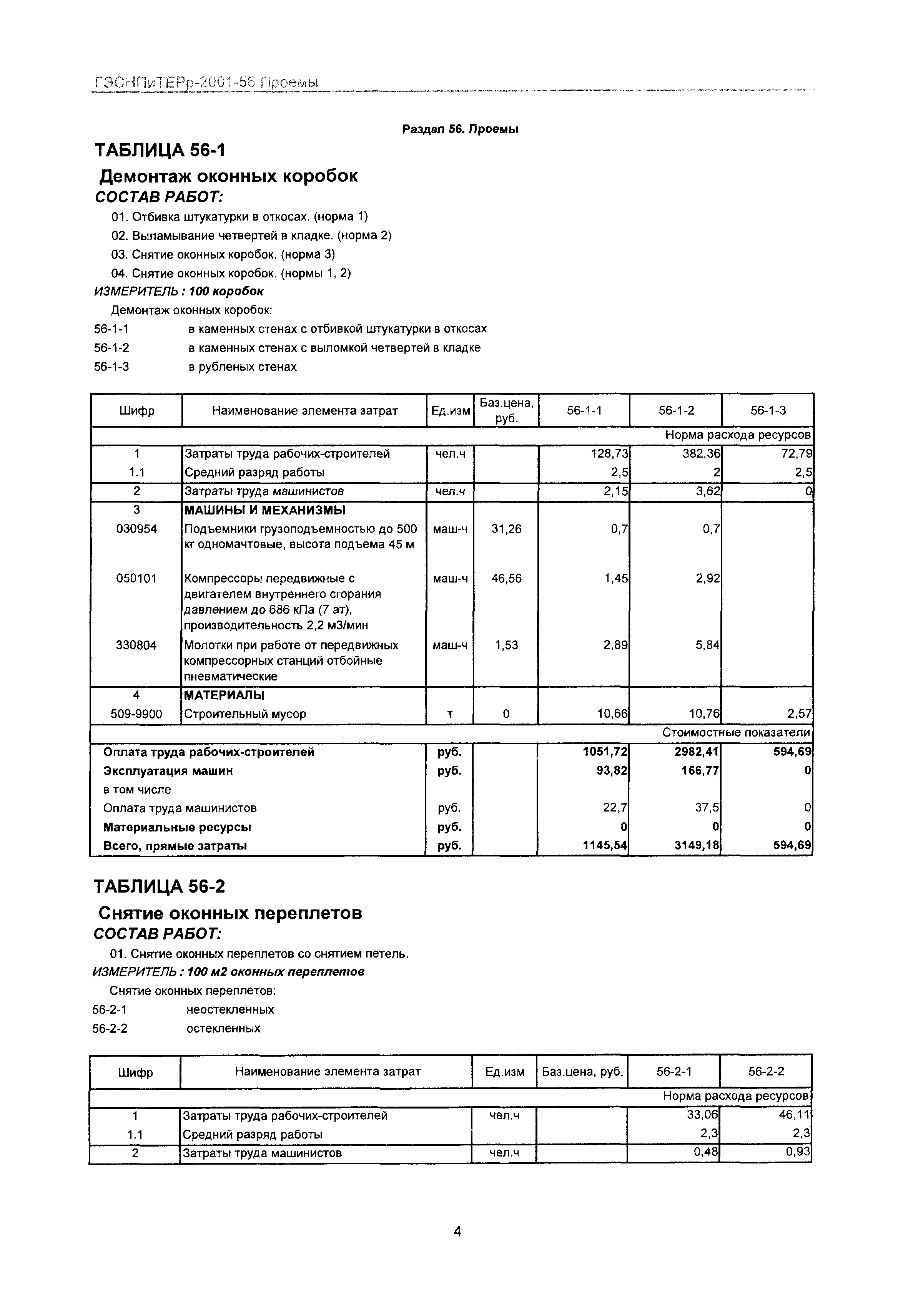 ГЭСНПиТЕРр 2001-56 Московской области