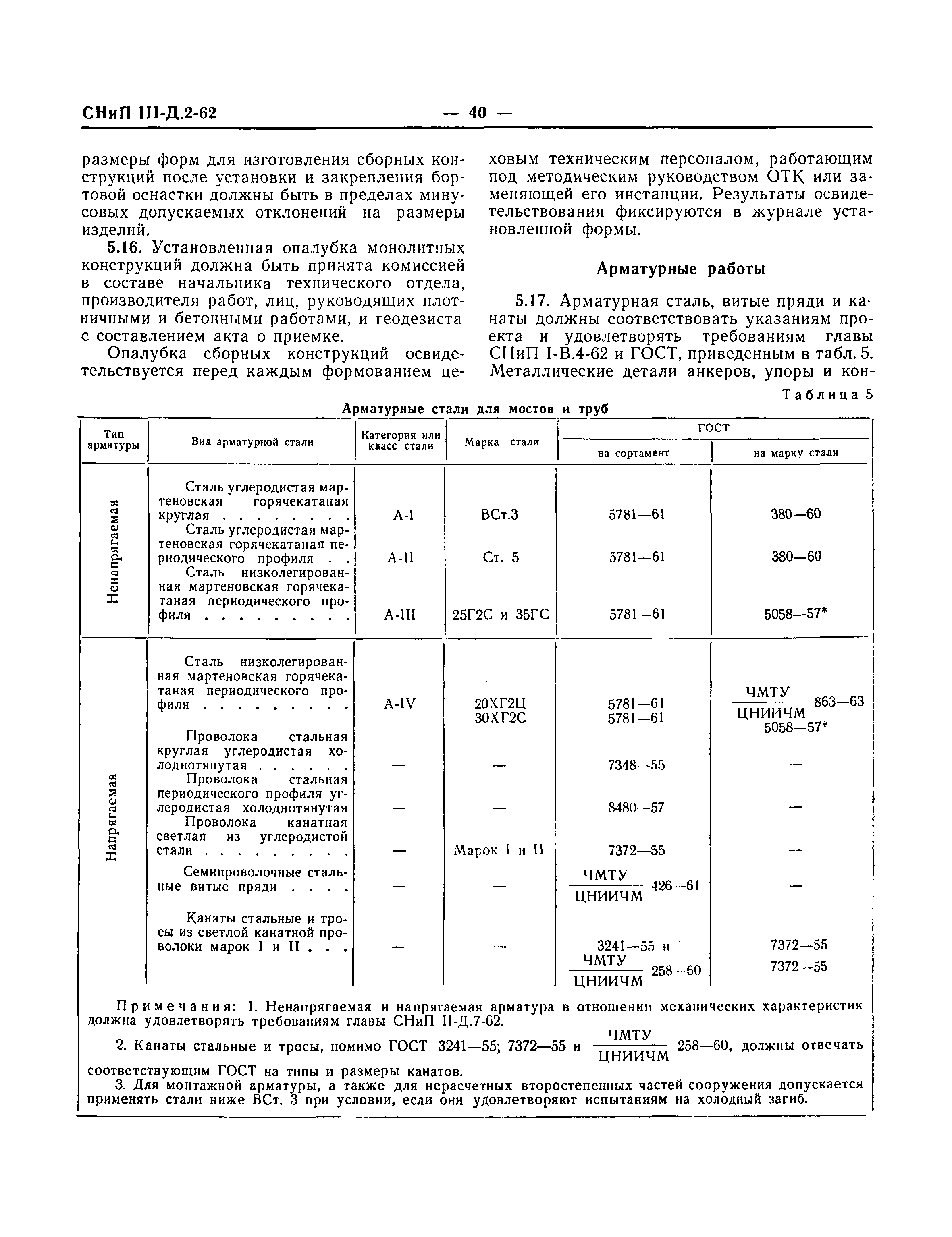 СНиП III-Д.2-62