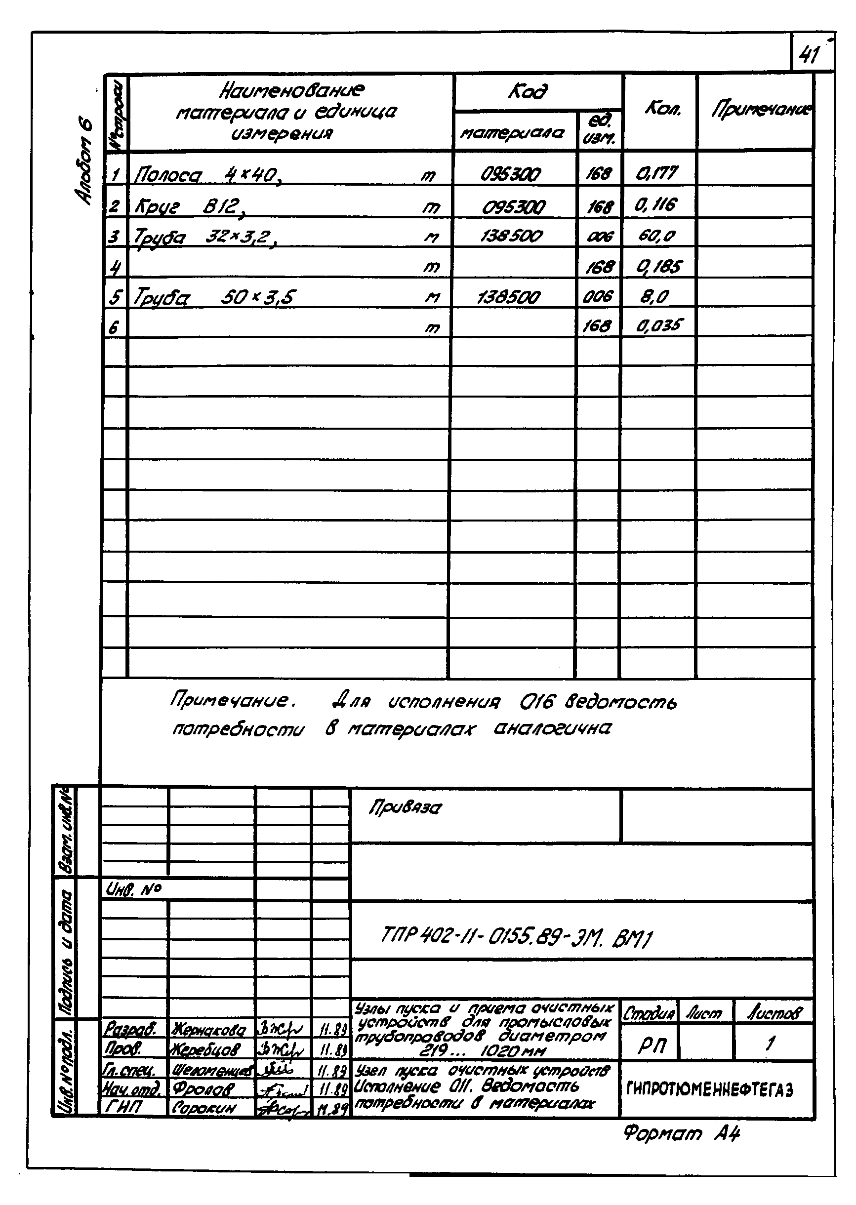 Типовые проектные решения 402-11-0155.89