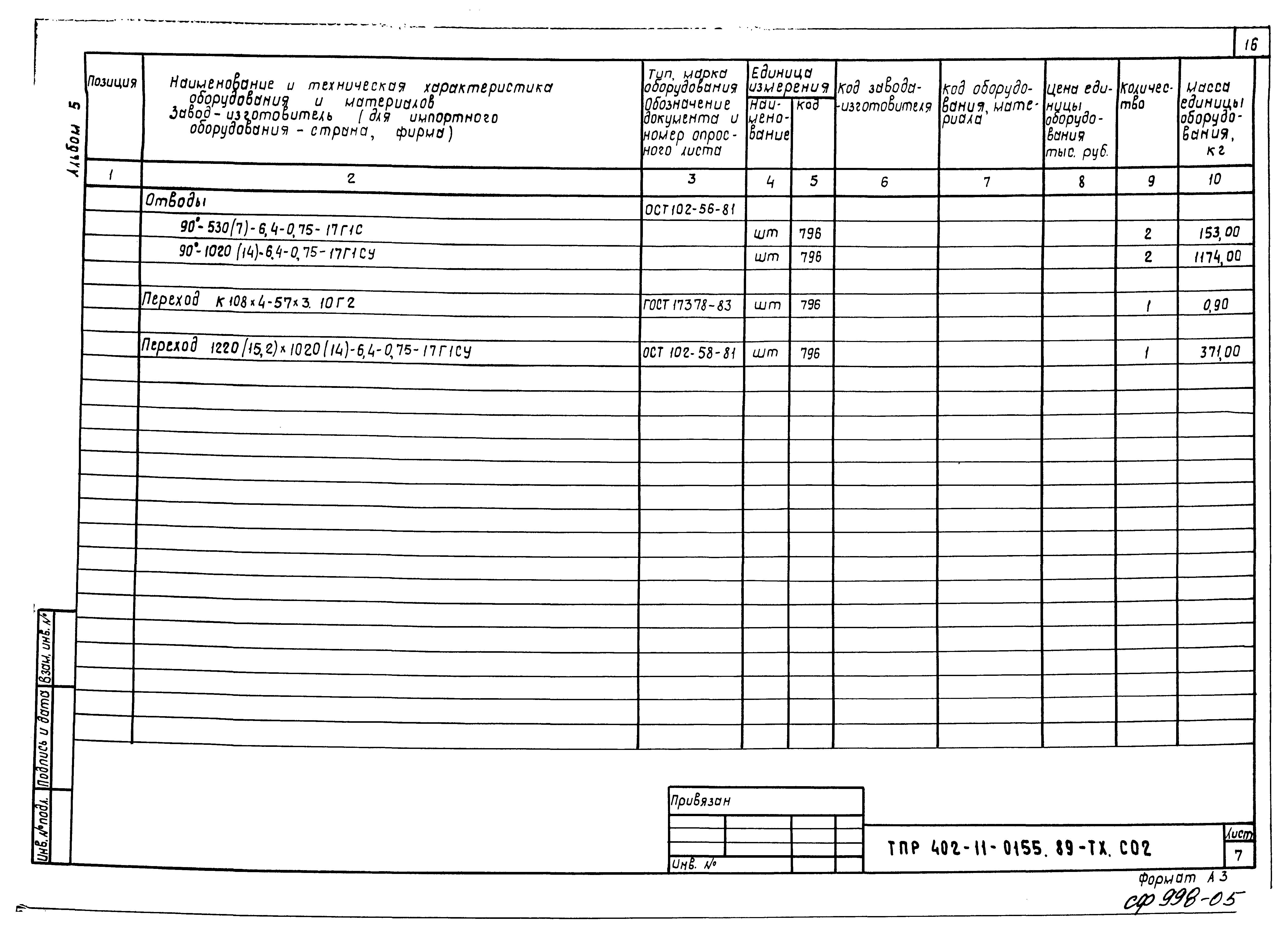 Типовые проектные решения 402-11-0155.89