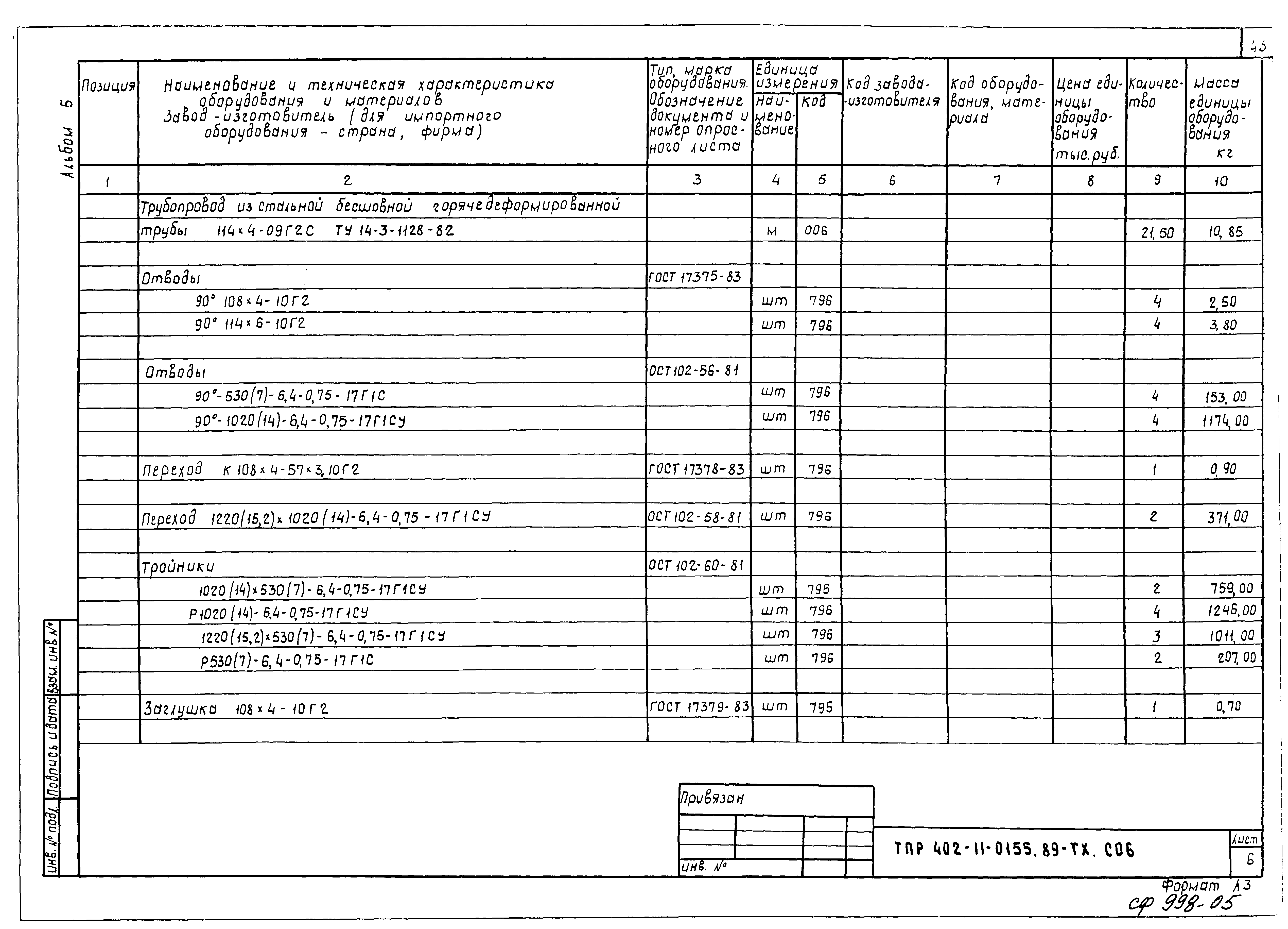 Типовые проектные решения 402-11-0155.89