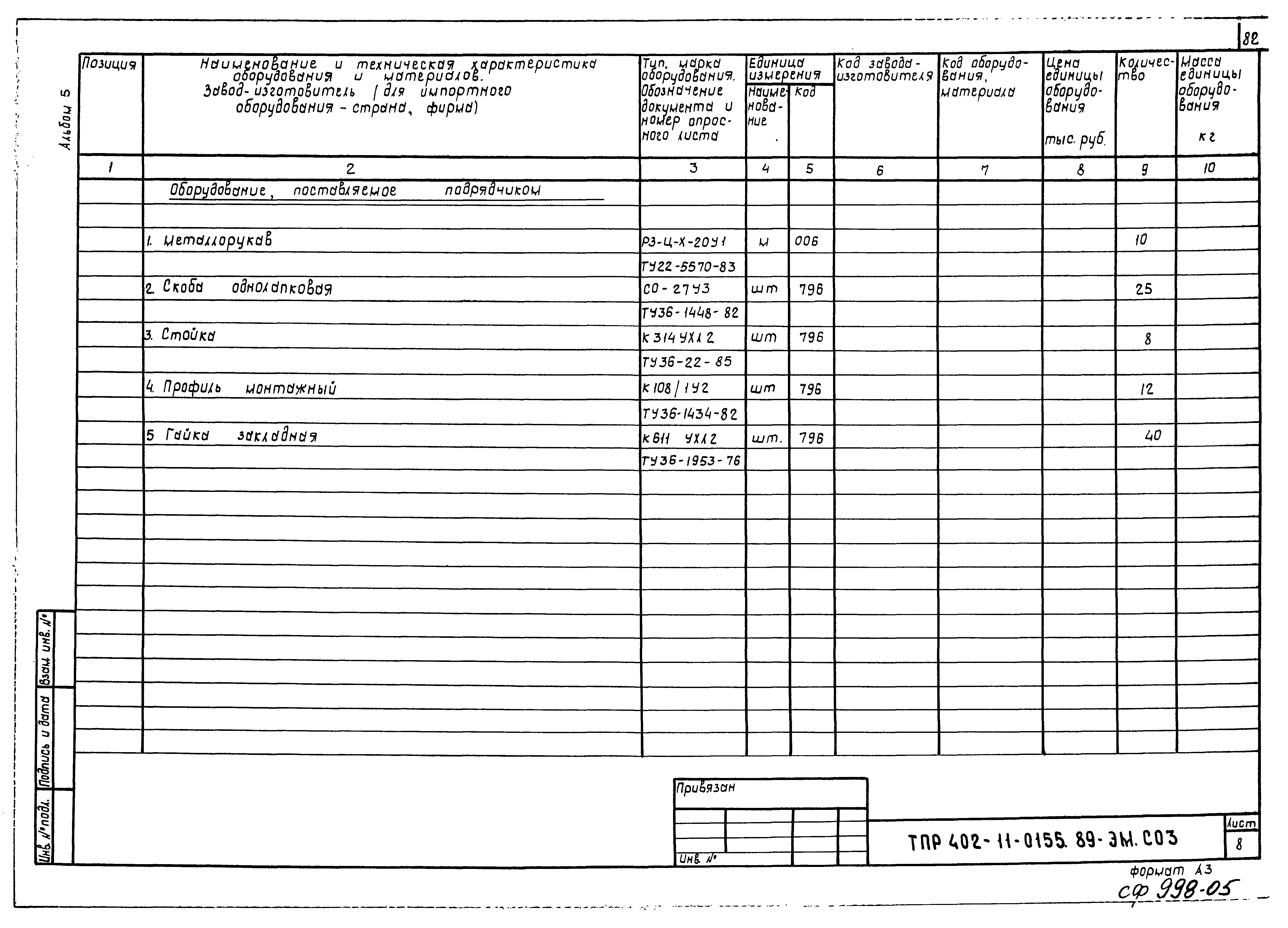 Типовые проектные решения 402-11-0155.89