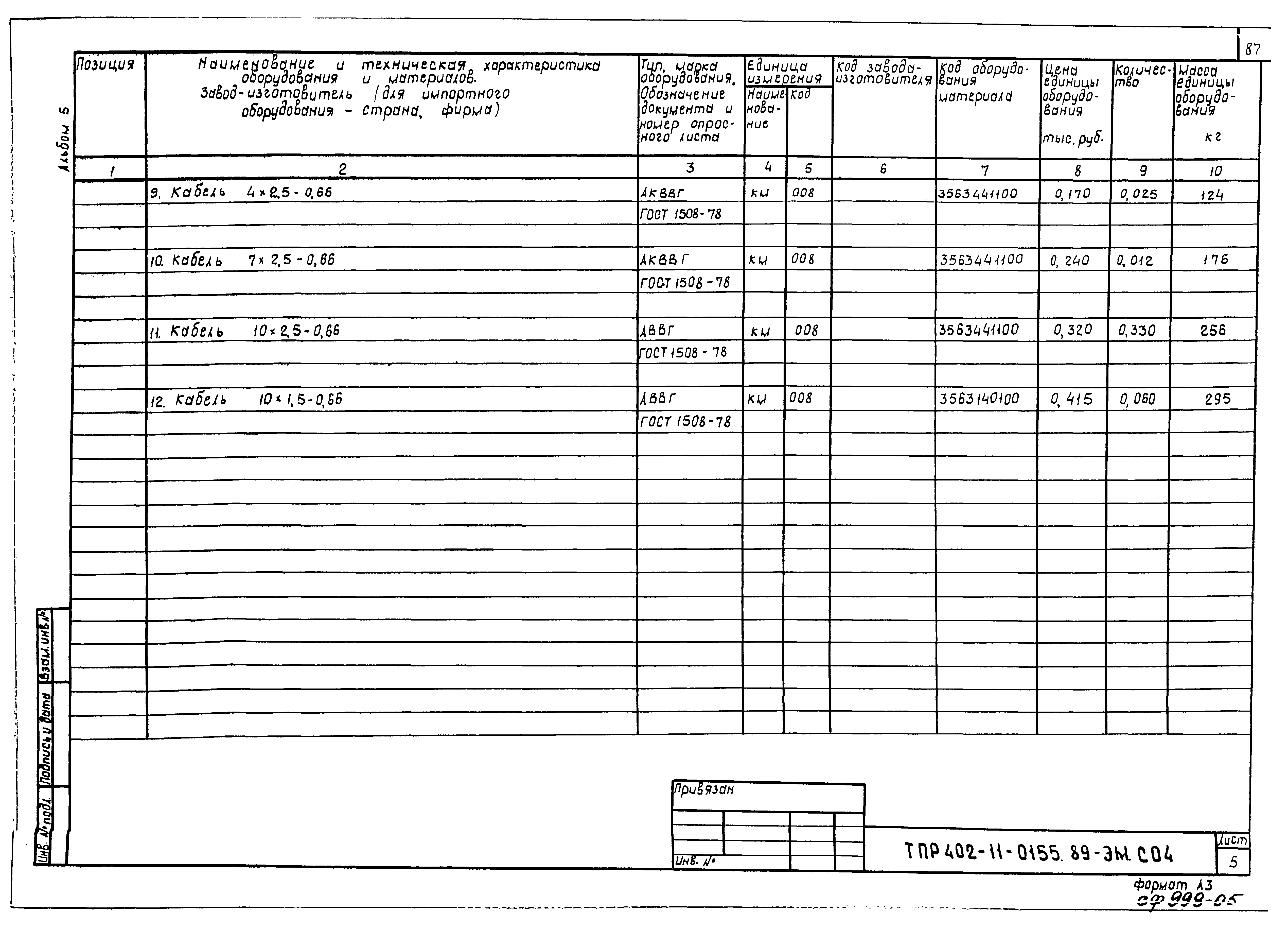 Типовые проектные решения 402-11-0155.89