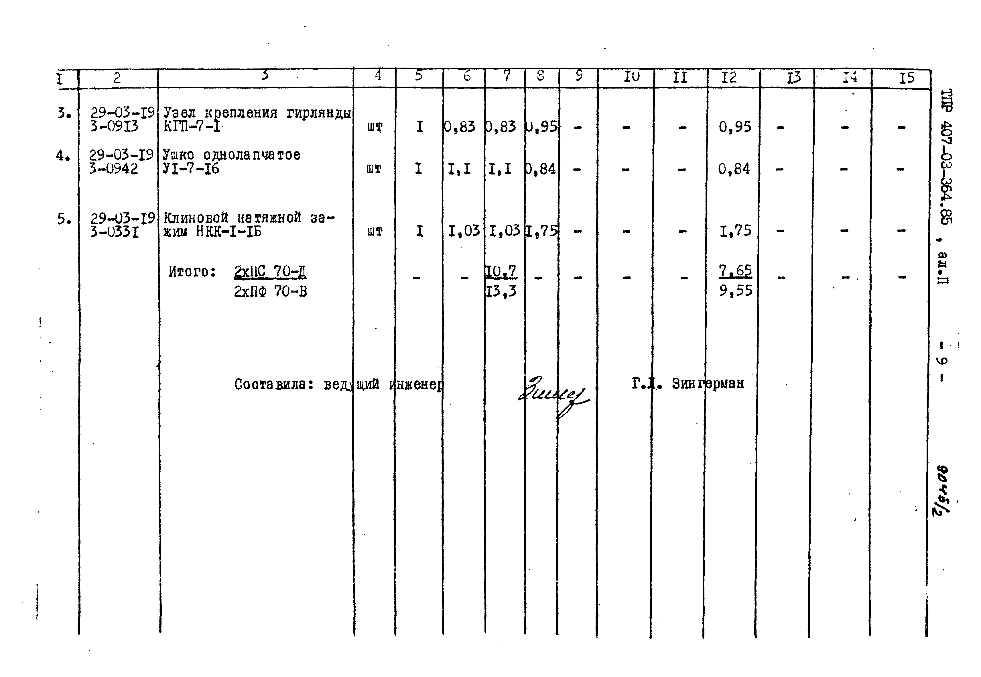 Типовые проектные решения 407-03-364.85