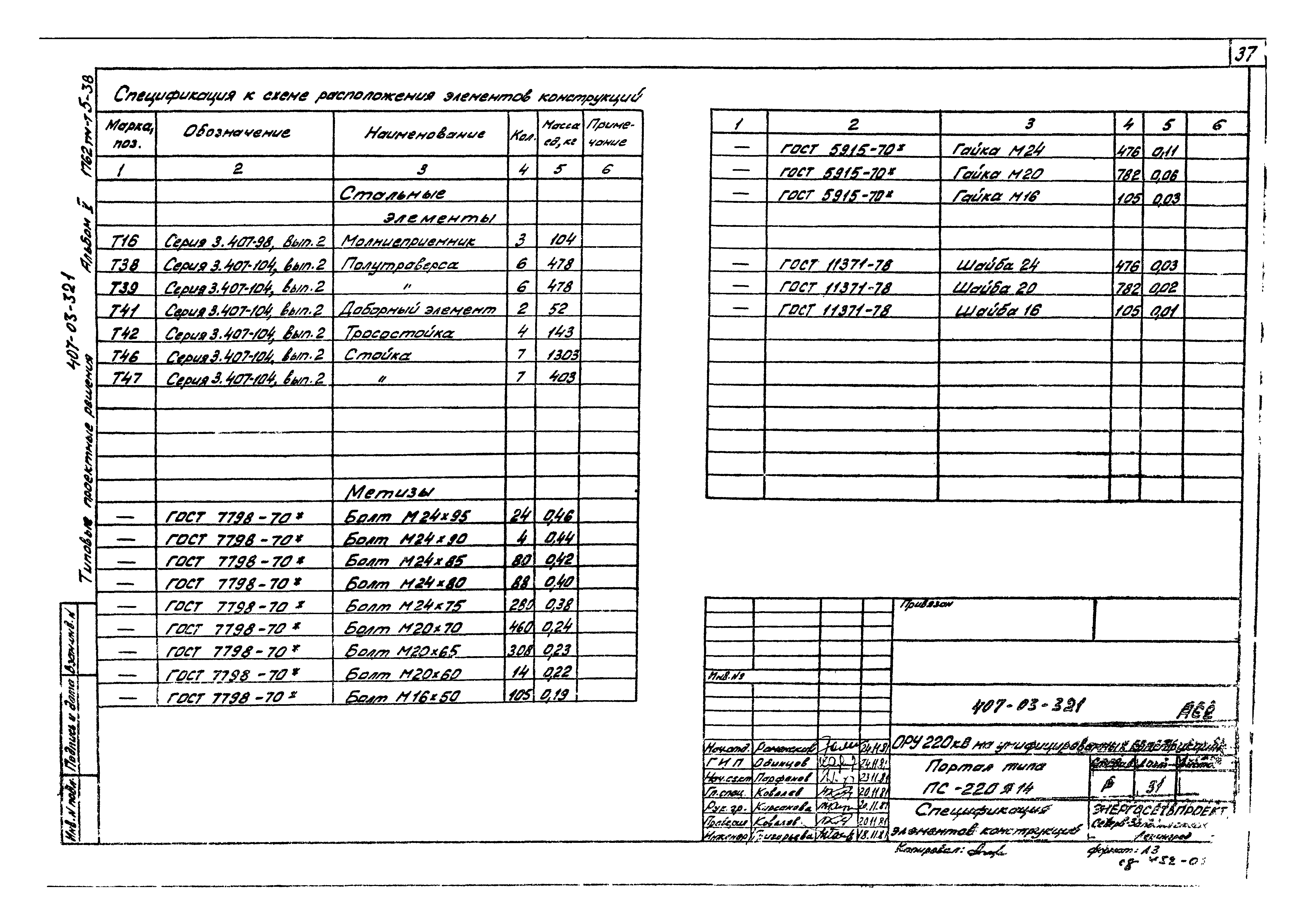 Типовые проектные решения 407-03-321