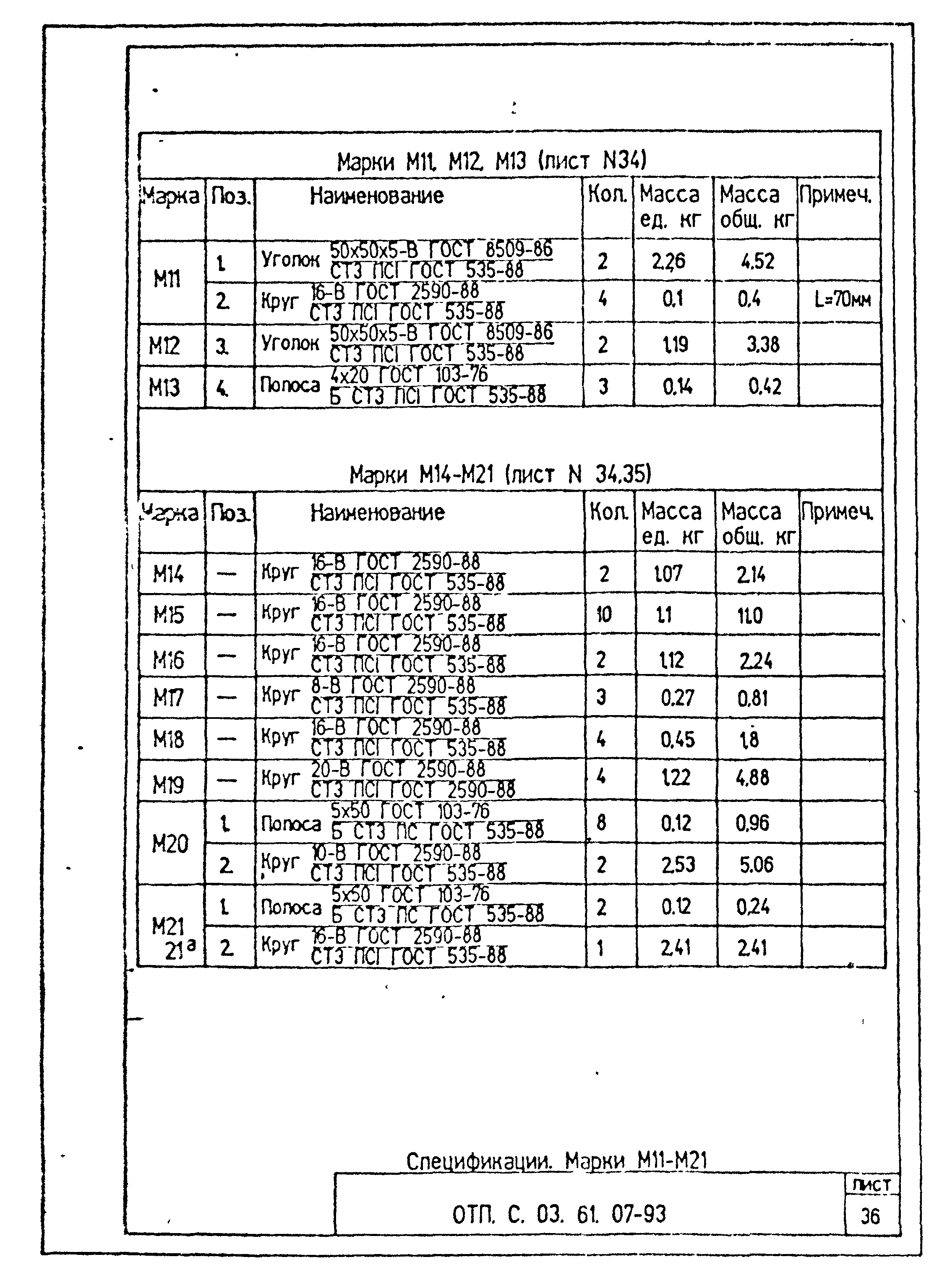 Типовой проект ОТП.С.03.61.07-93