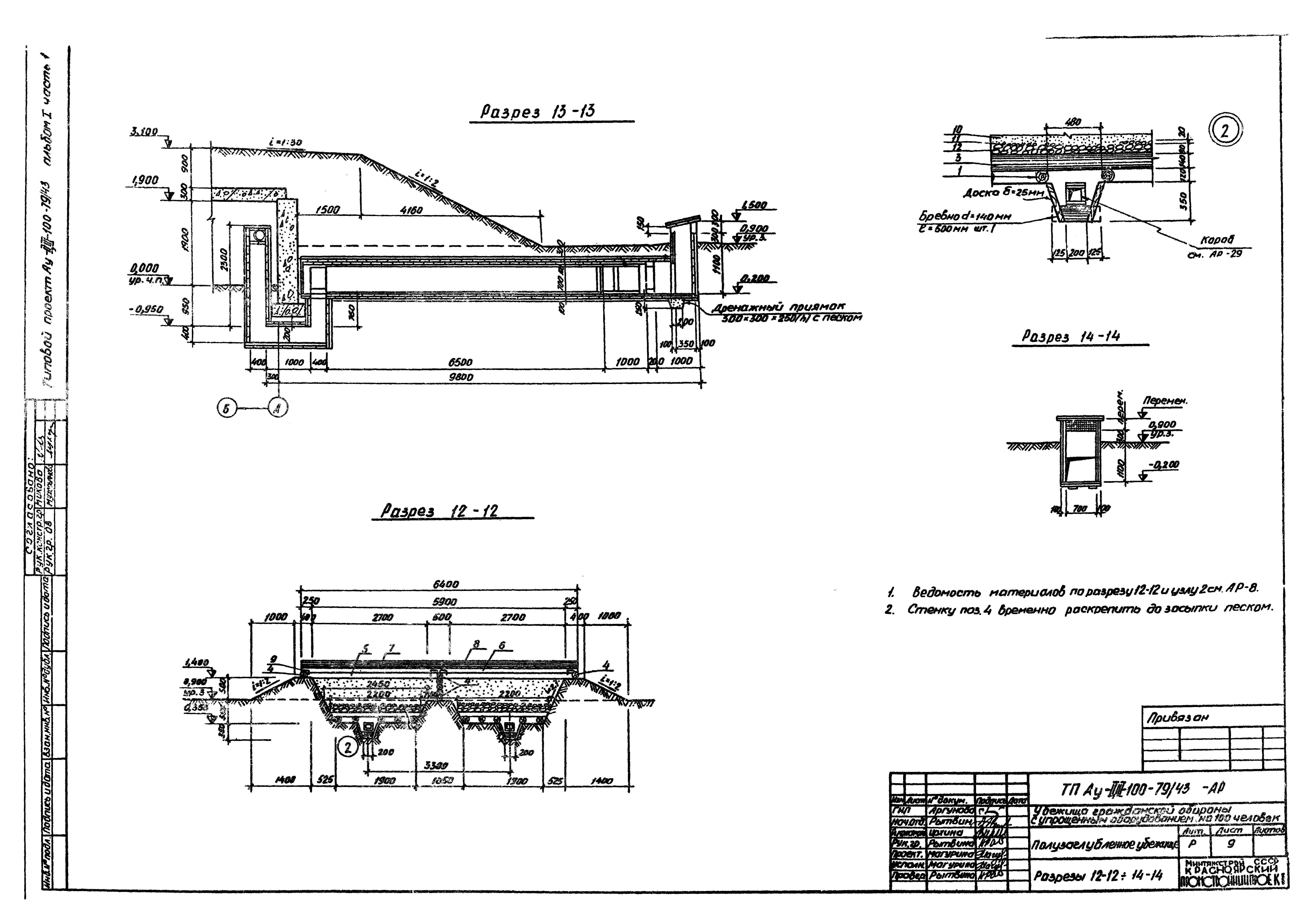 Типовой проект Ау-II,III-100-79/43