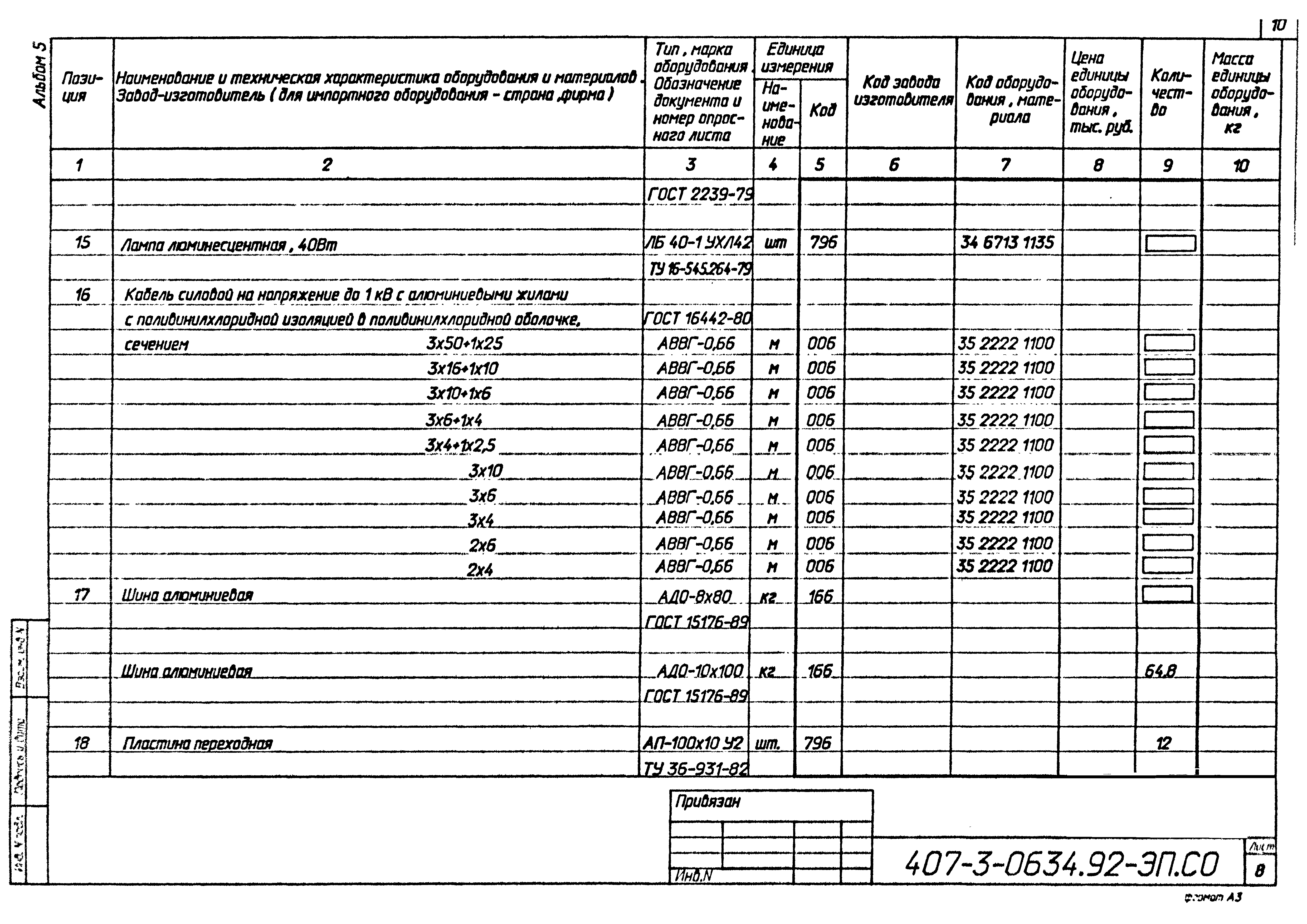 Типовые проектные решения 407-3-0634.92