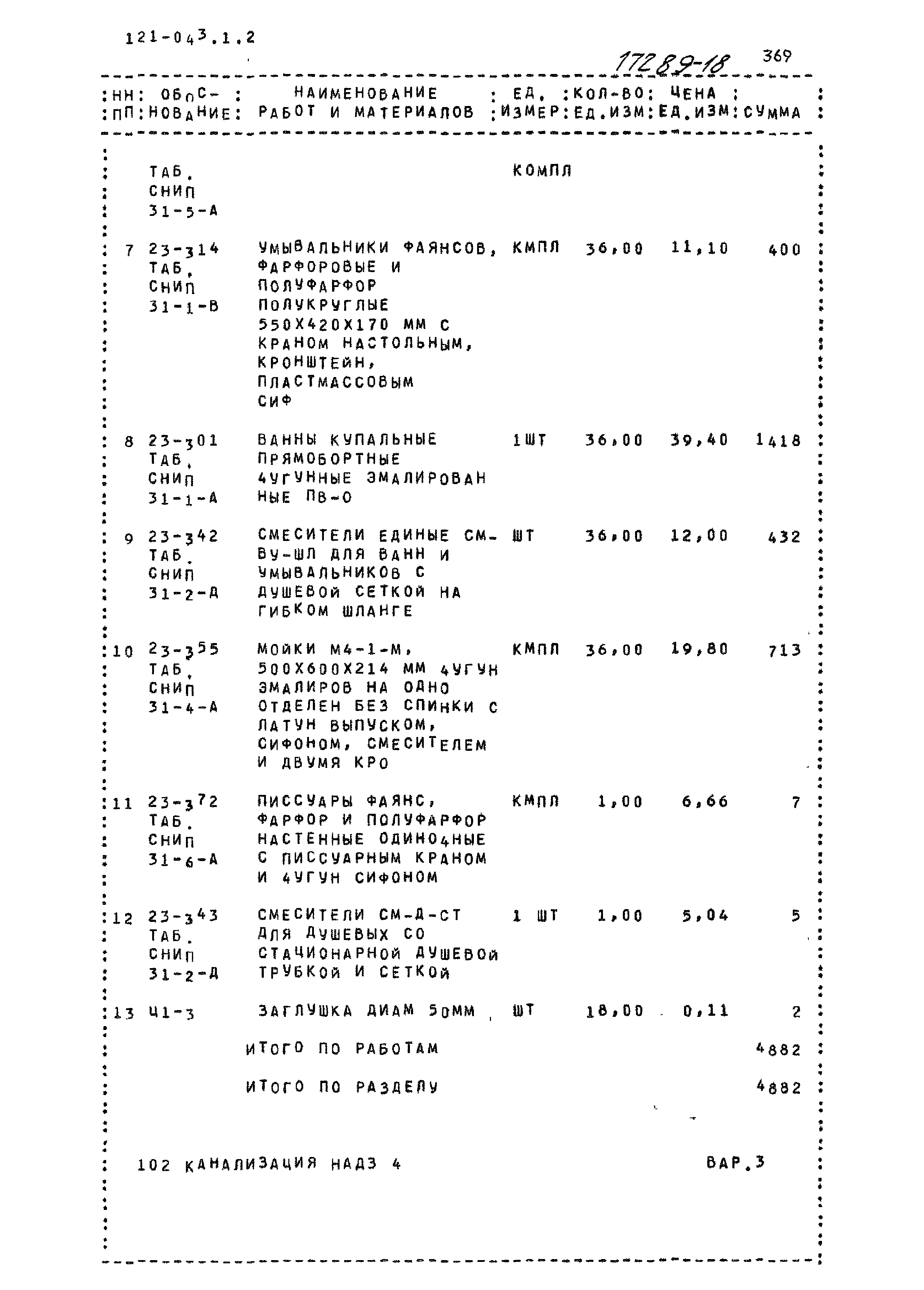 Типовой проект 121-043/1.2