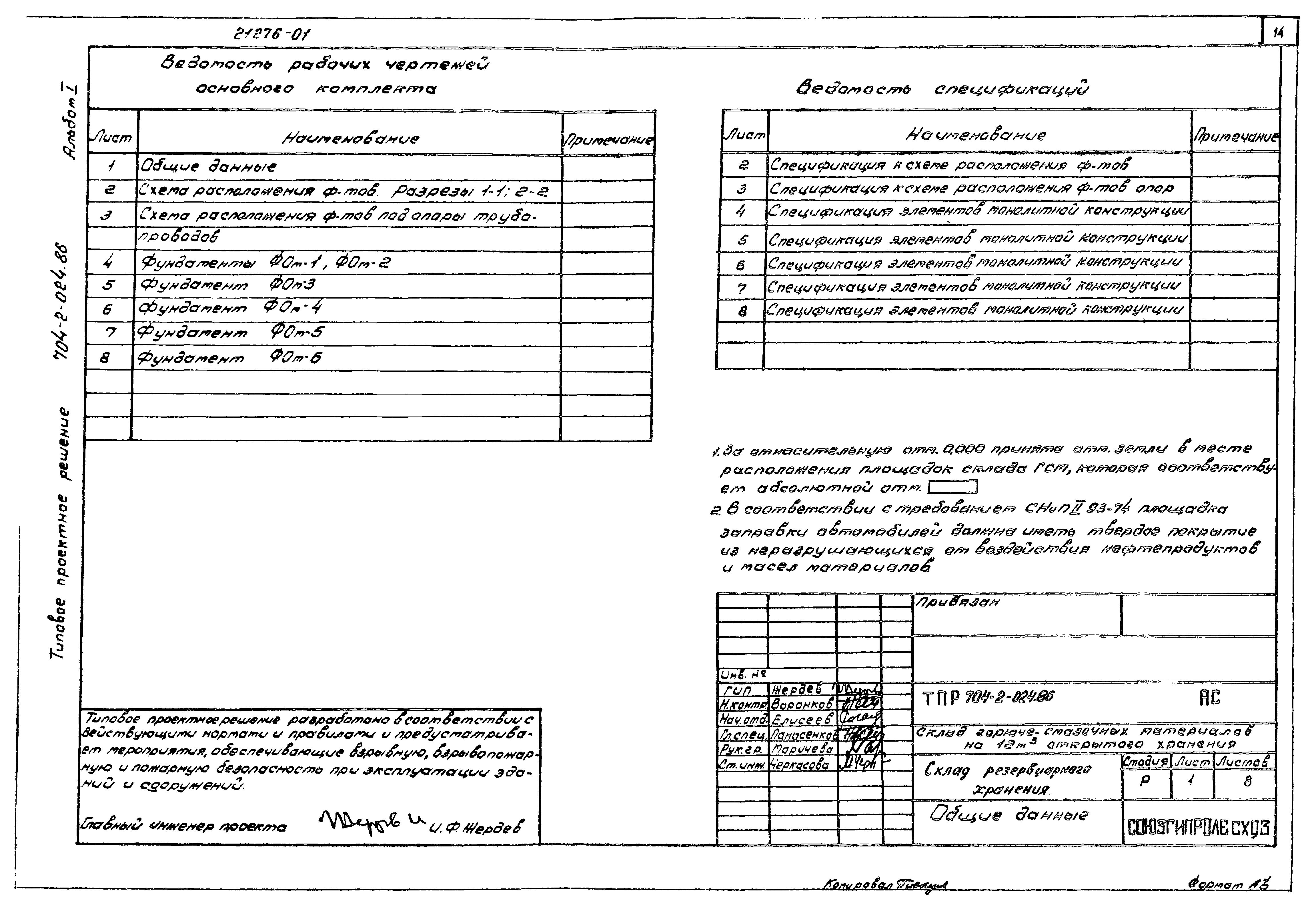 Типовые проектные решения 704-2-024.86