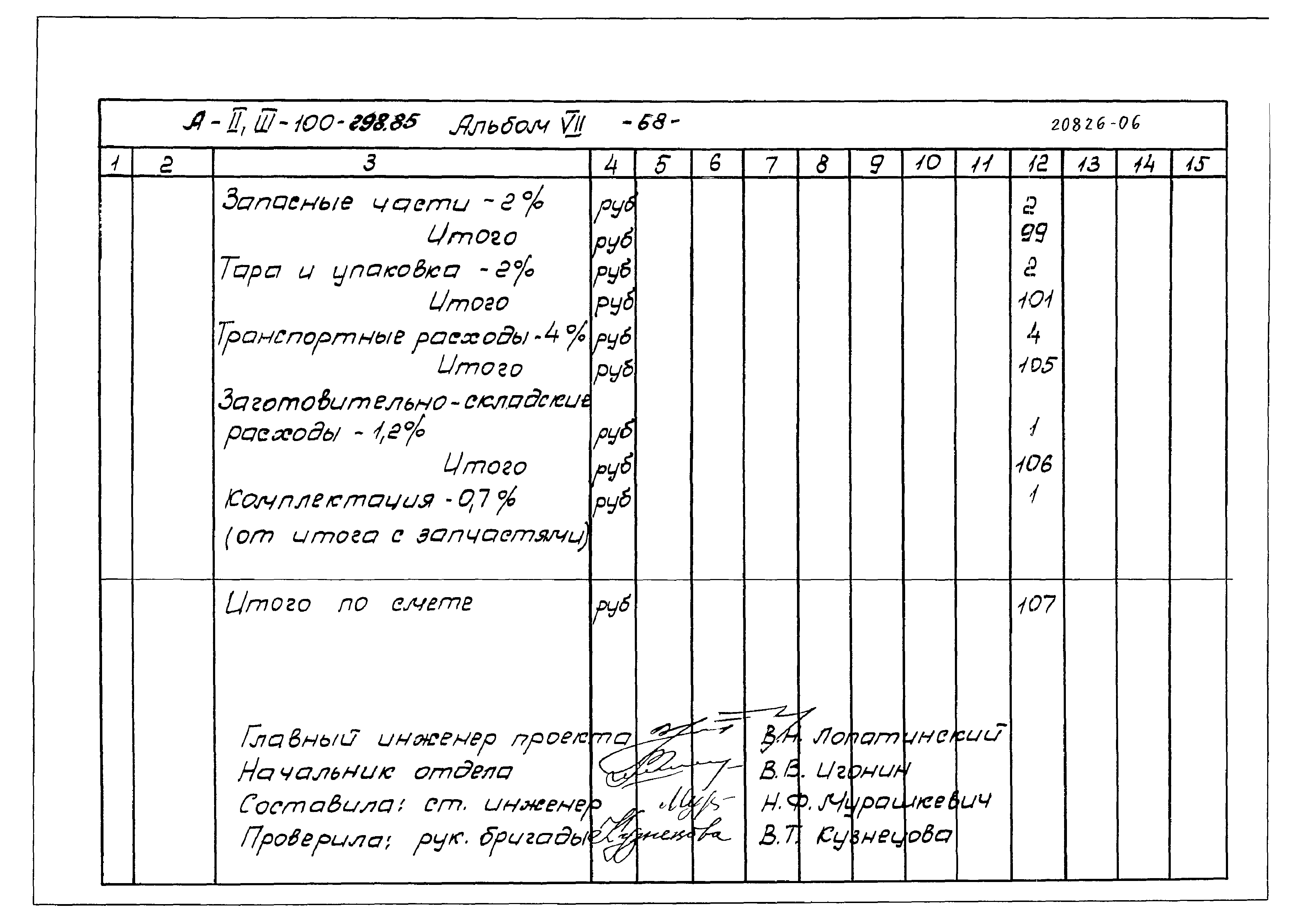 Типовой проект А-II,III-100-298.85