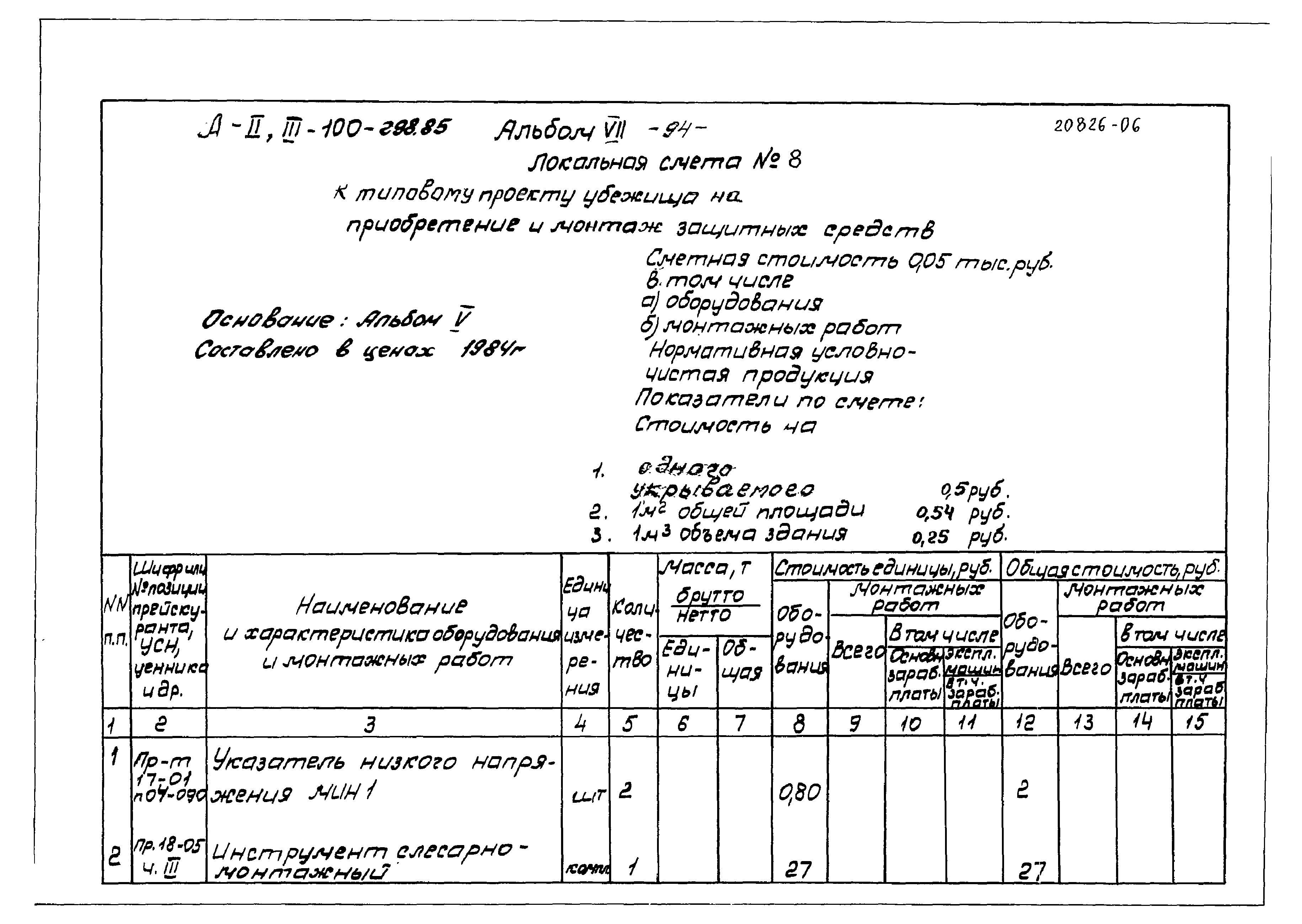 Типовой проект А-II,III-100-298.85