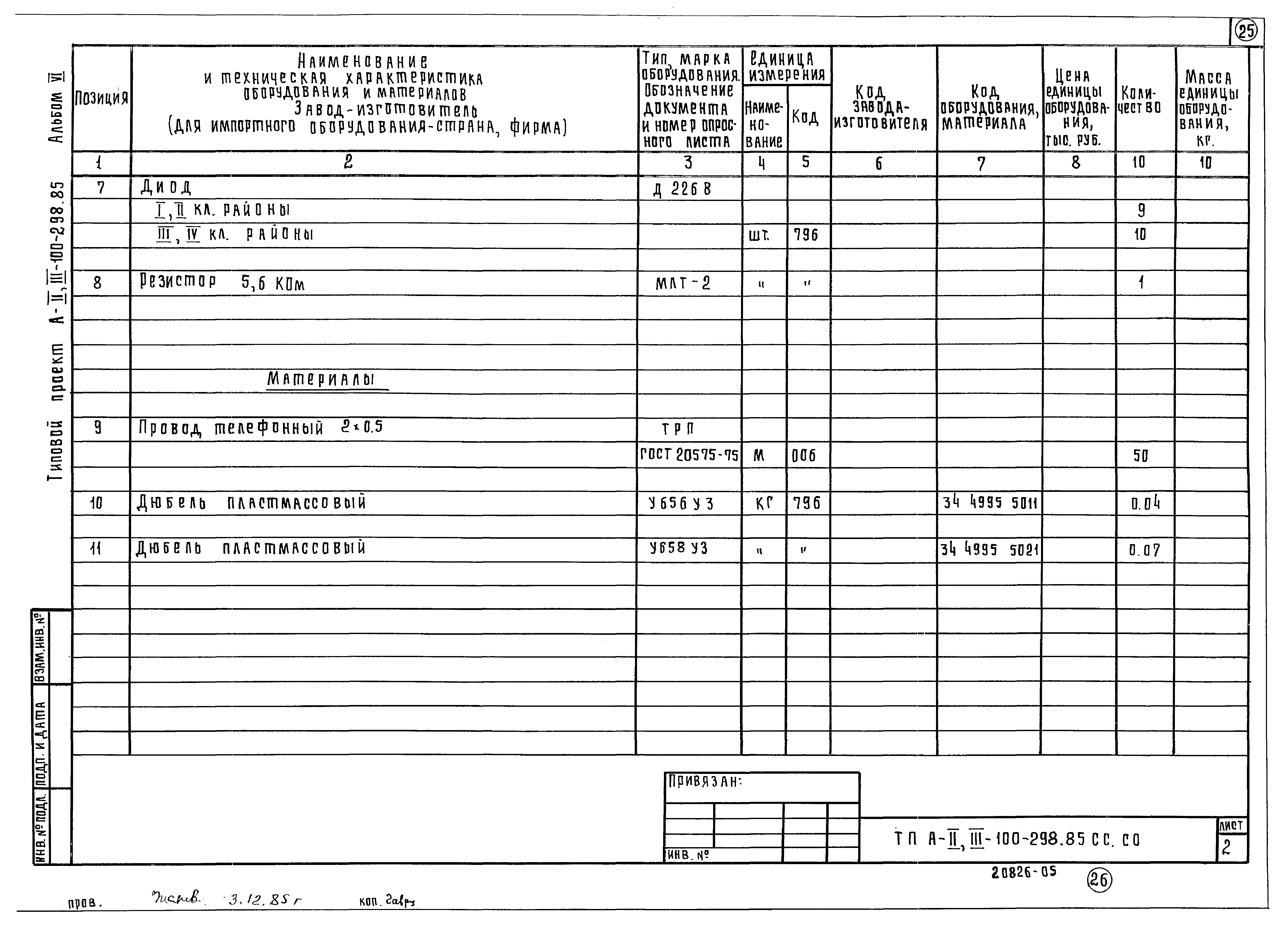 Типовой проект А-II,III-100-298.85