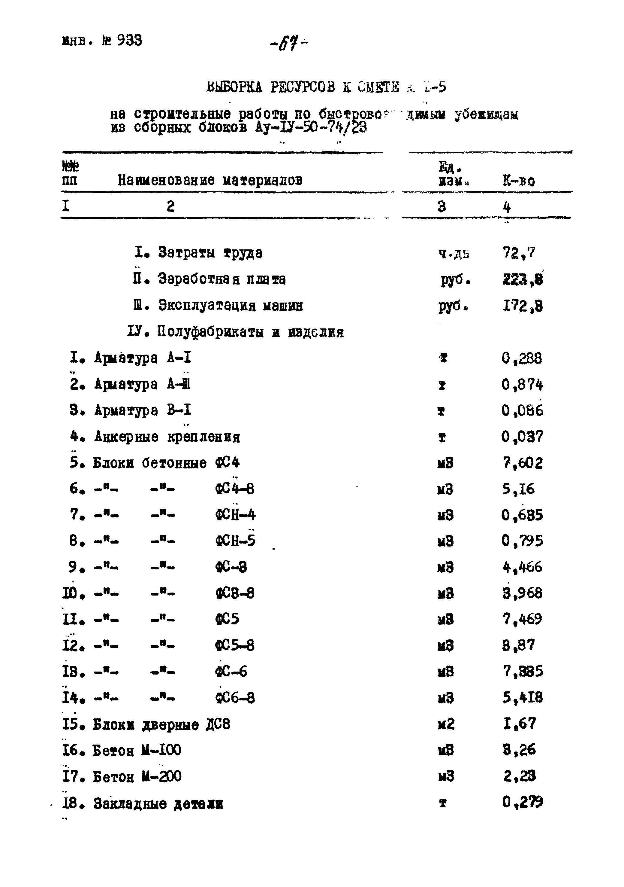 Типовой проект Ау-II,III,IV-50-74/23