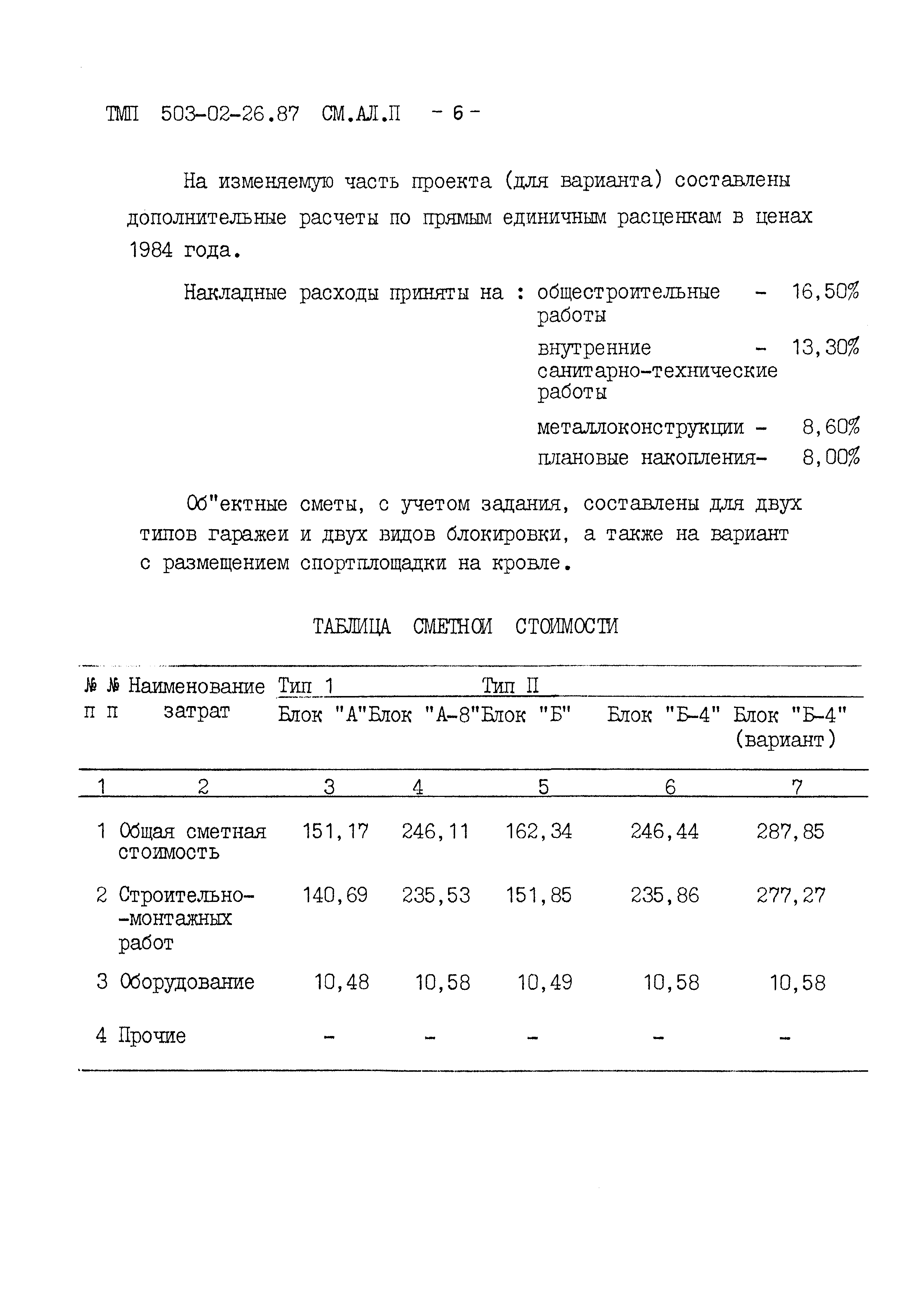 Типовые материалы для проектирования 503-02-26.87